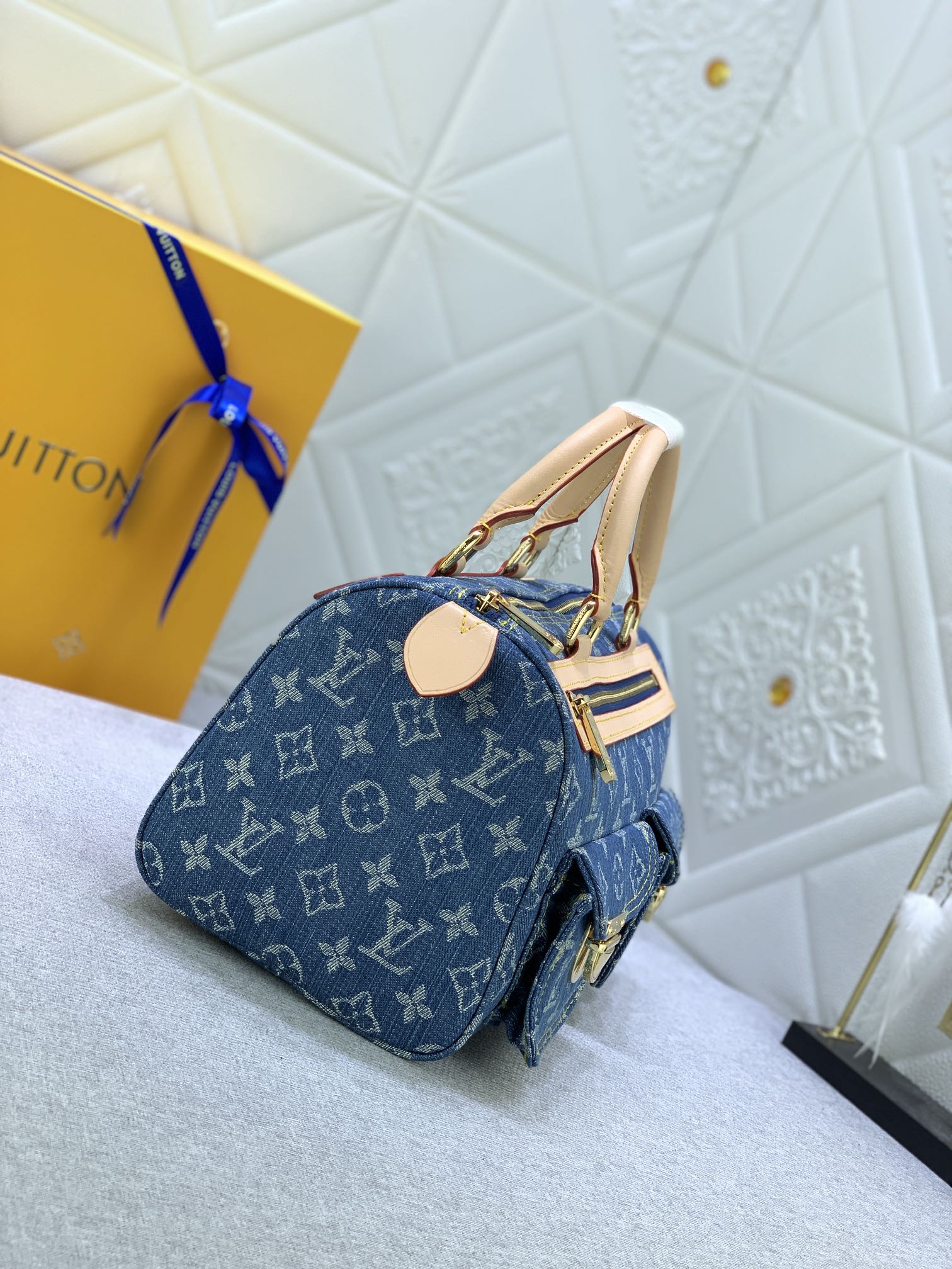 Designer Monogram Denim Neo Speedy Bag - Gorchic - $146.99