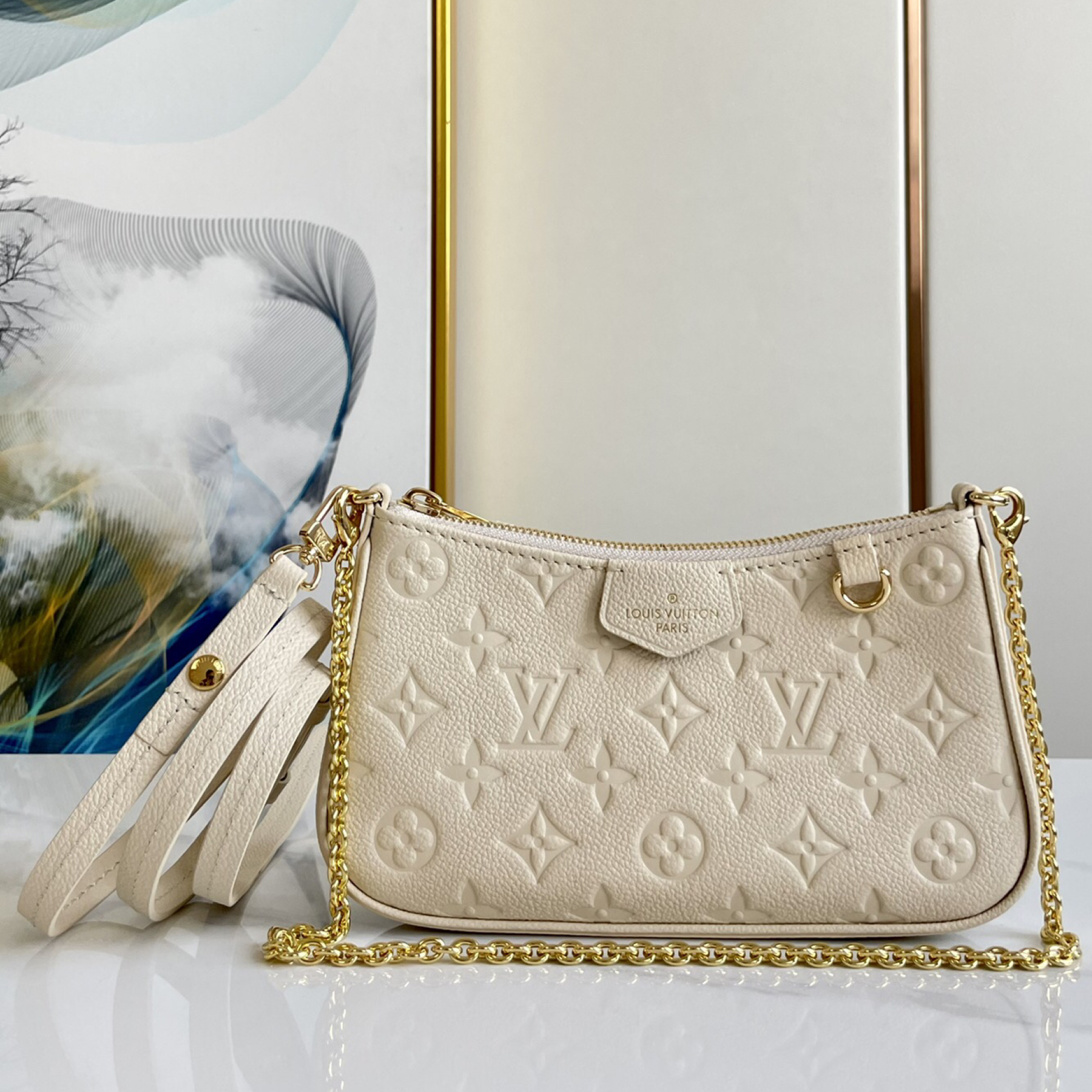 Designer Monogram Easy Pouch On Strap Handbag Cream - Bag - Gorchic - $129.99