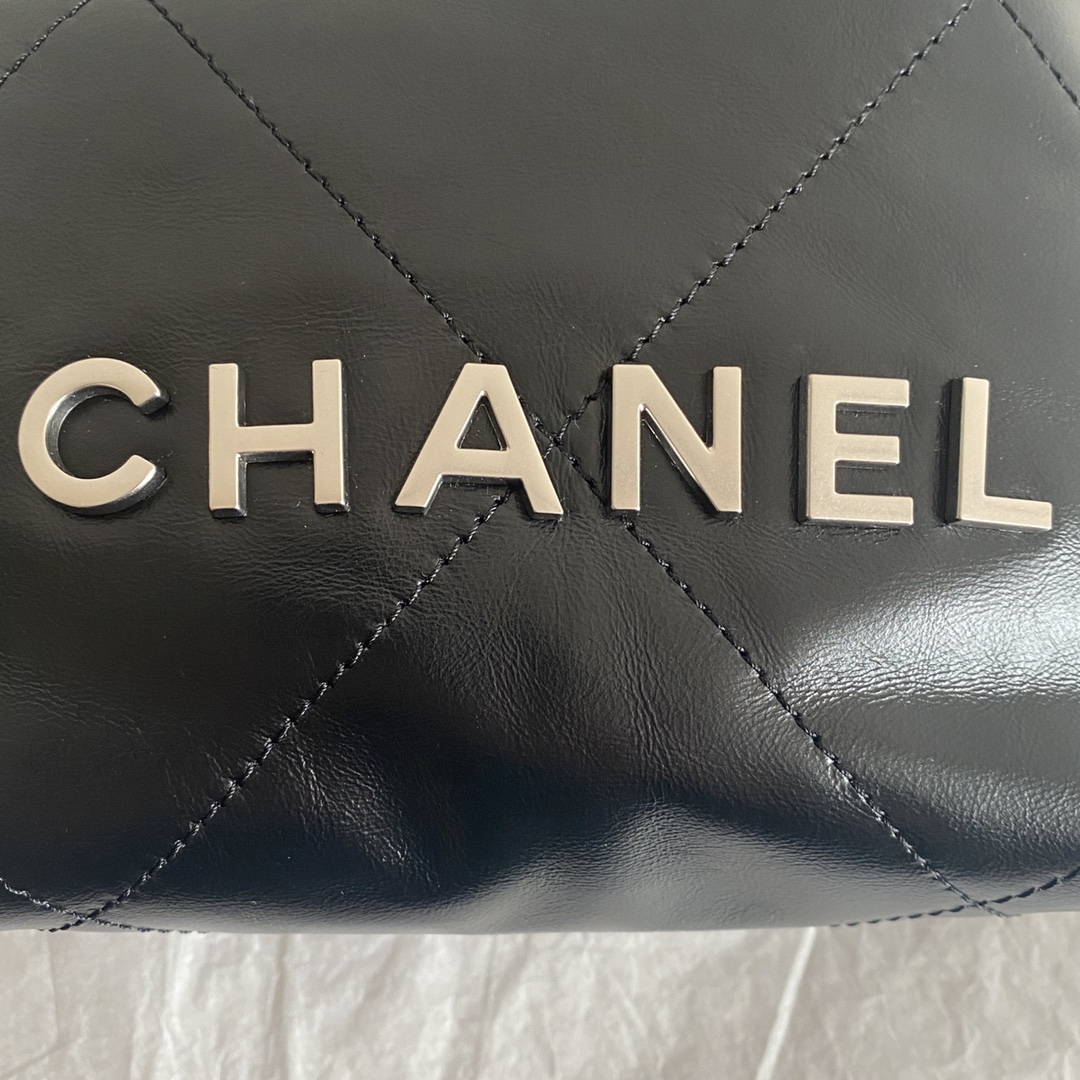 CC Inspired 22 MINI HANDBAG Shiny Calfskin & Sier-Tone Metal Black - Bag - Gorchic - $161.99