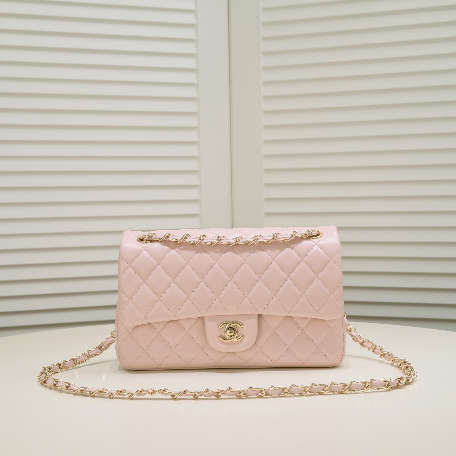 CC Inspired Classic Double Flap Bag Pink Golden Hardware - Bag - Gorchic - $122.99