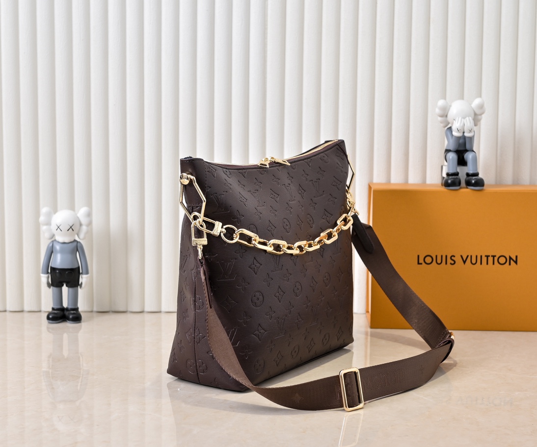 Designer Monogram Coussin Hobo MM Chocolat Bag - Gorchic - $122.99