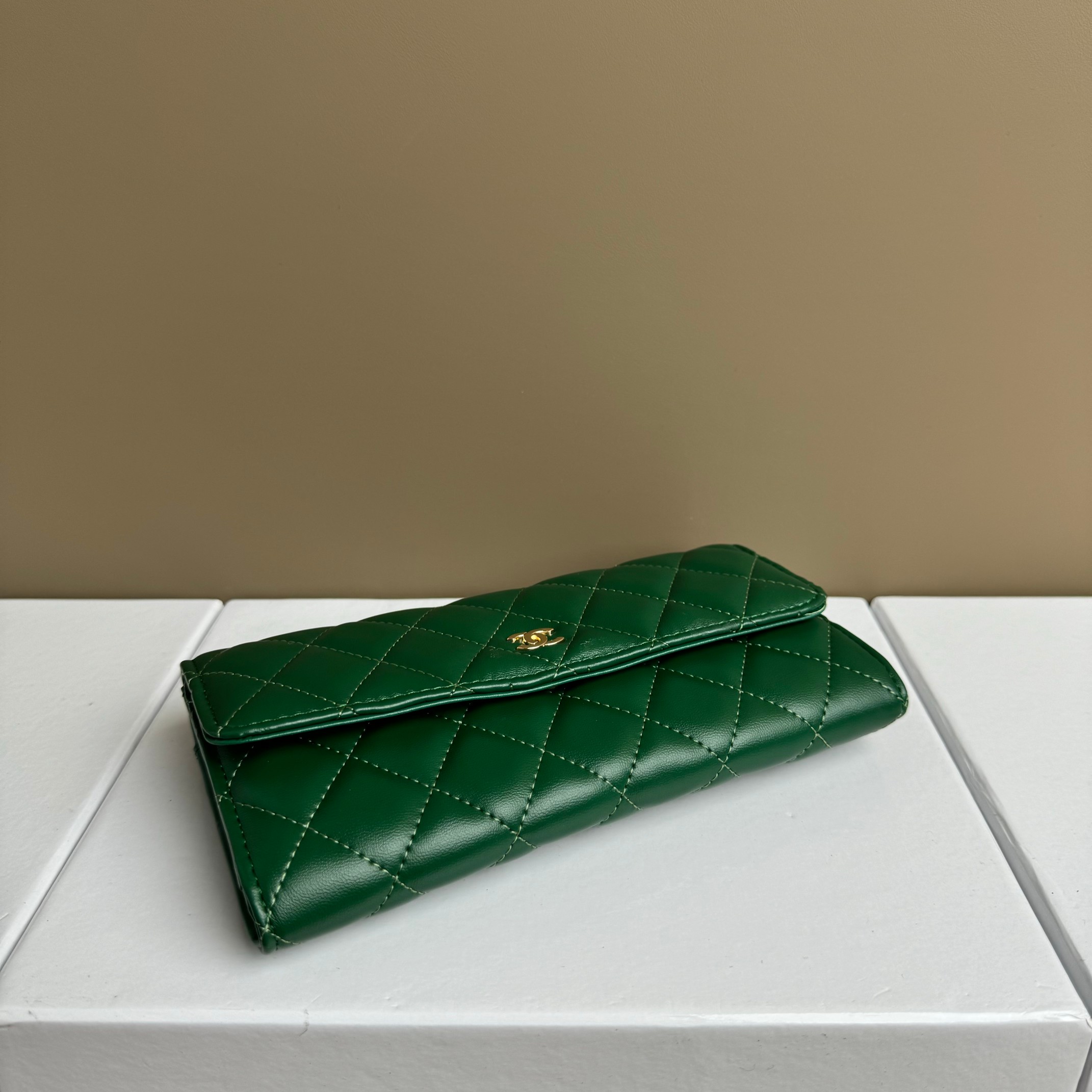 CC Inspired Counterfeit Caviar Sheepskin Wallet-Green Wallet - Gorchic - $59.99
