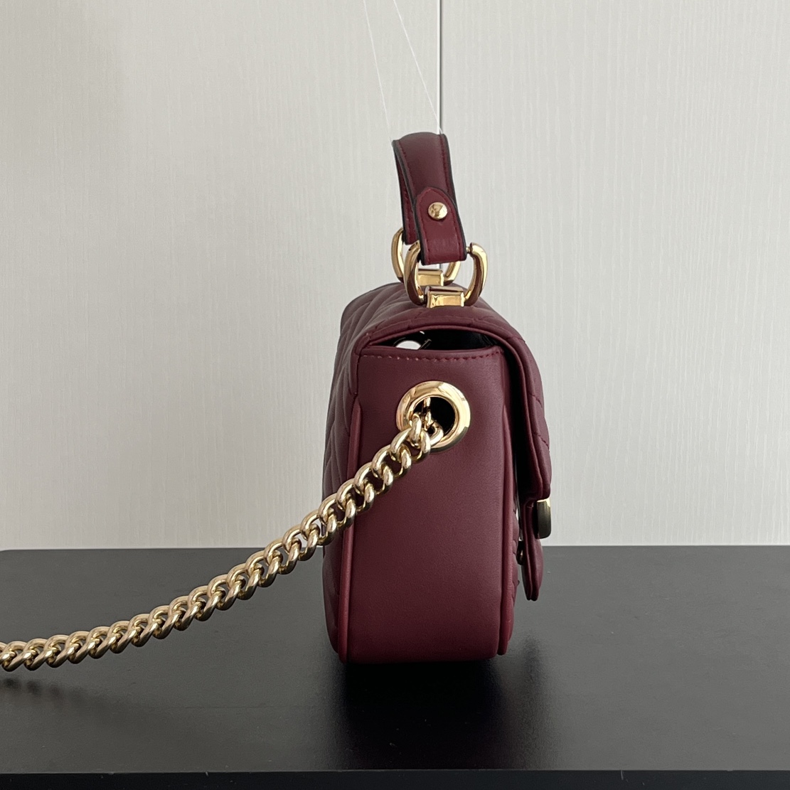 Double-G GG Marmont Mini Top Handle Bag-Red - Bag - Gorchic - $128.99