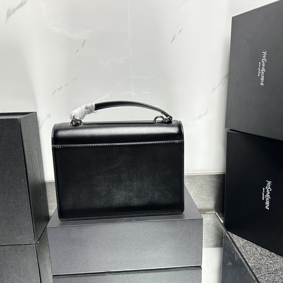 Lady Designer  Fashion Sunset medium leather cross-body bag Black Sliver - Bag - Gorchic - $135.99