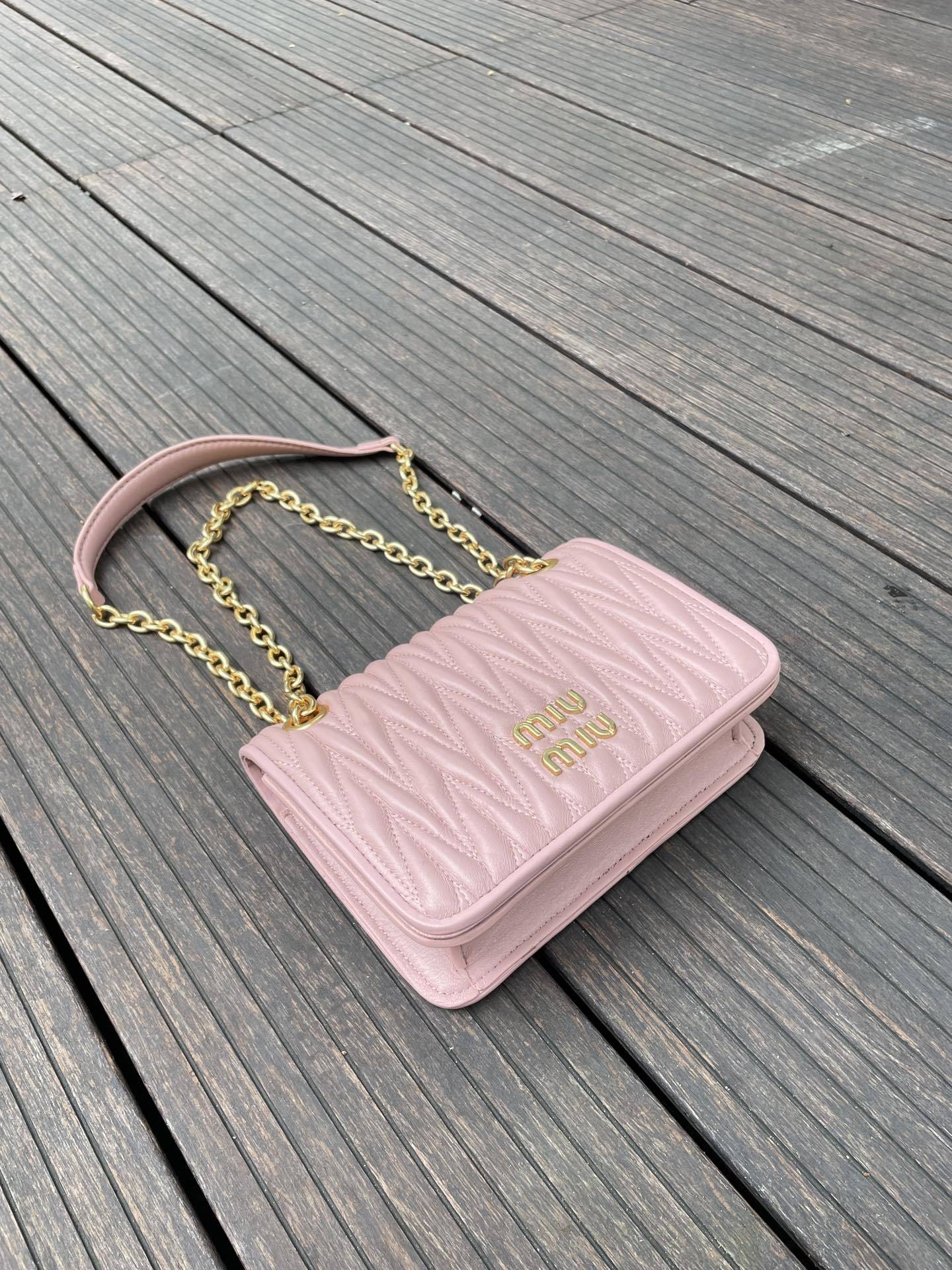 MU Matelassé nappa leather mini bag Pink - Bag - Gorchic - $117.99
