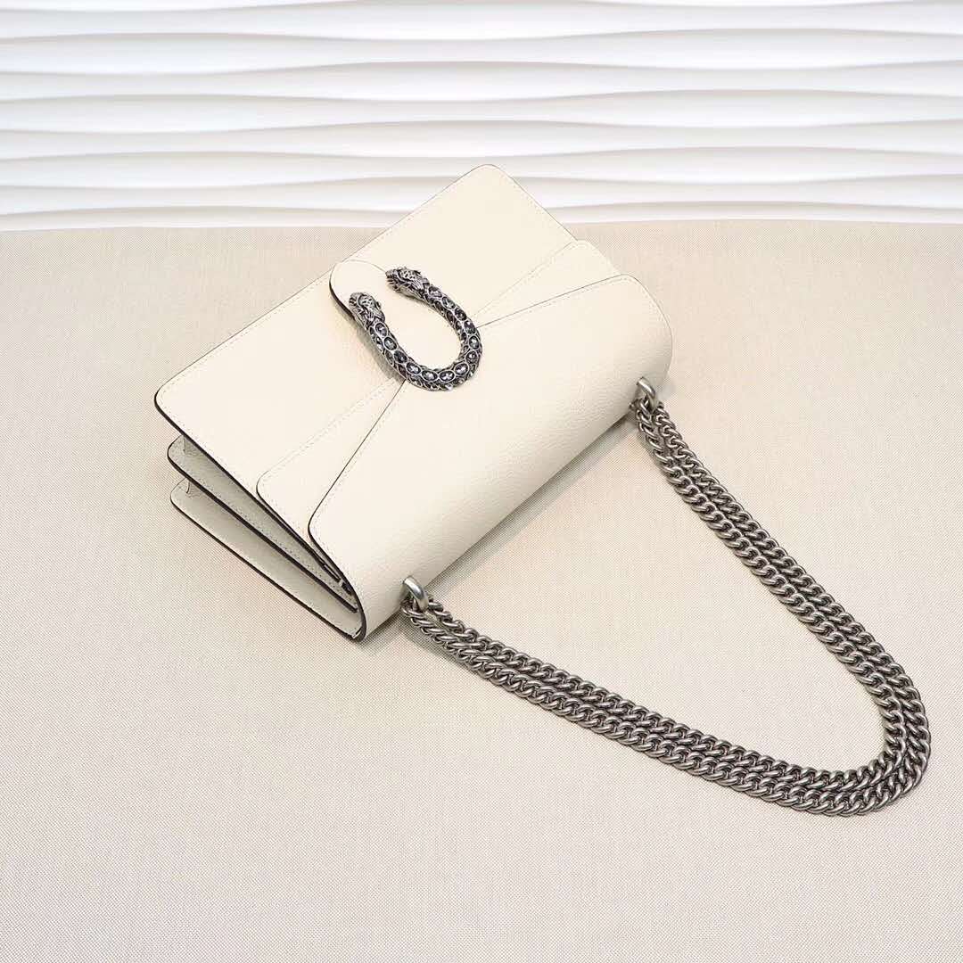 Double-G DIONYSUS White Leather Shoulder Bag - Gorchic - $106.99