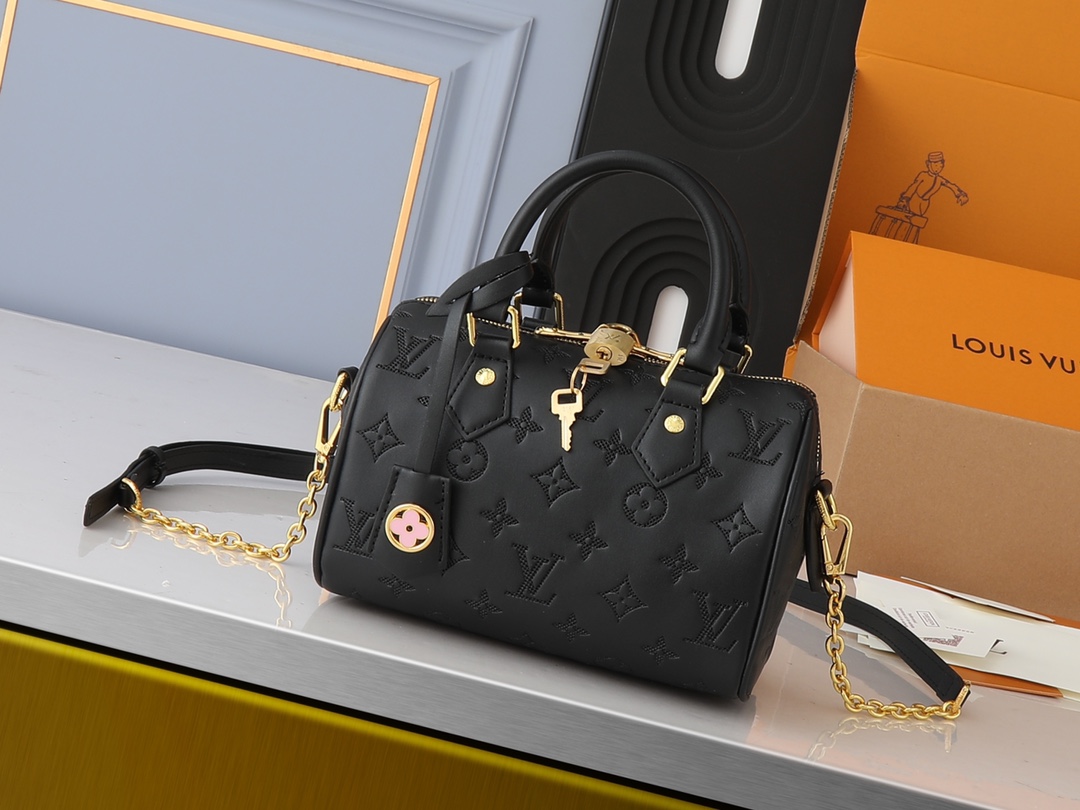 Nano Speedy Monogram Empreinte Leather-Black - Bag - Gorchic - $123.99