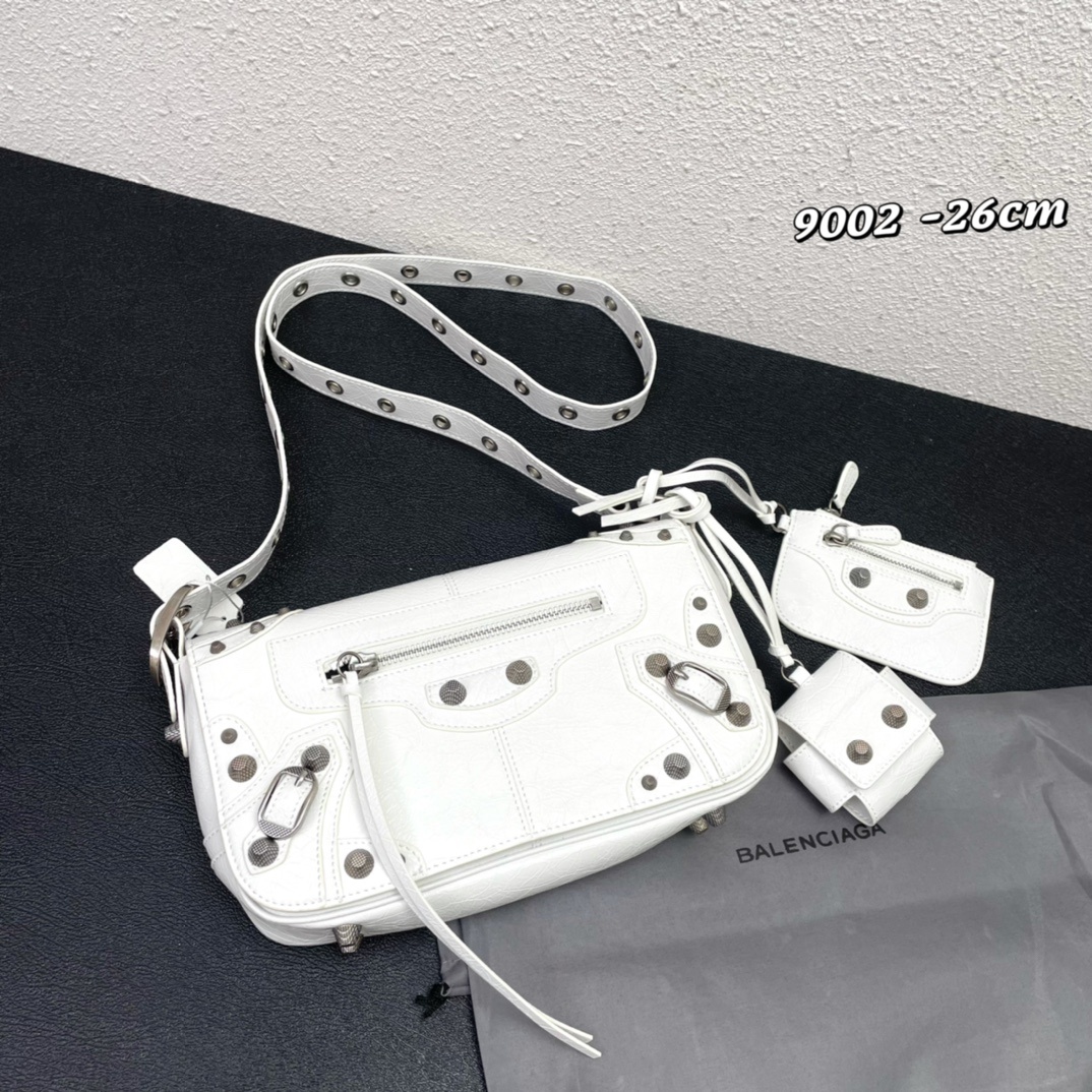 Hourglass iconic Le Cagole XS Leather Duffle White Bag - Gorchic - $183.99