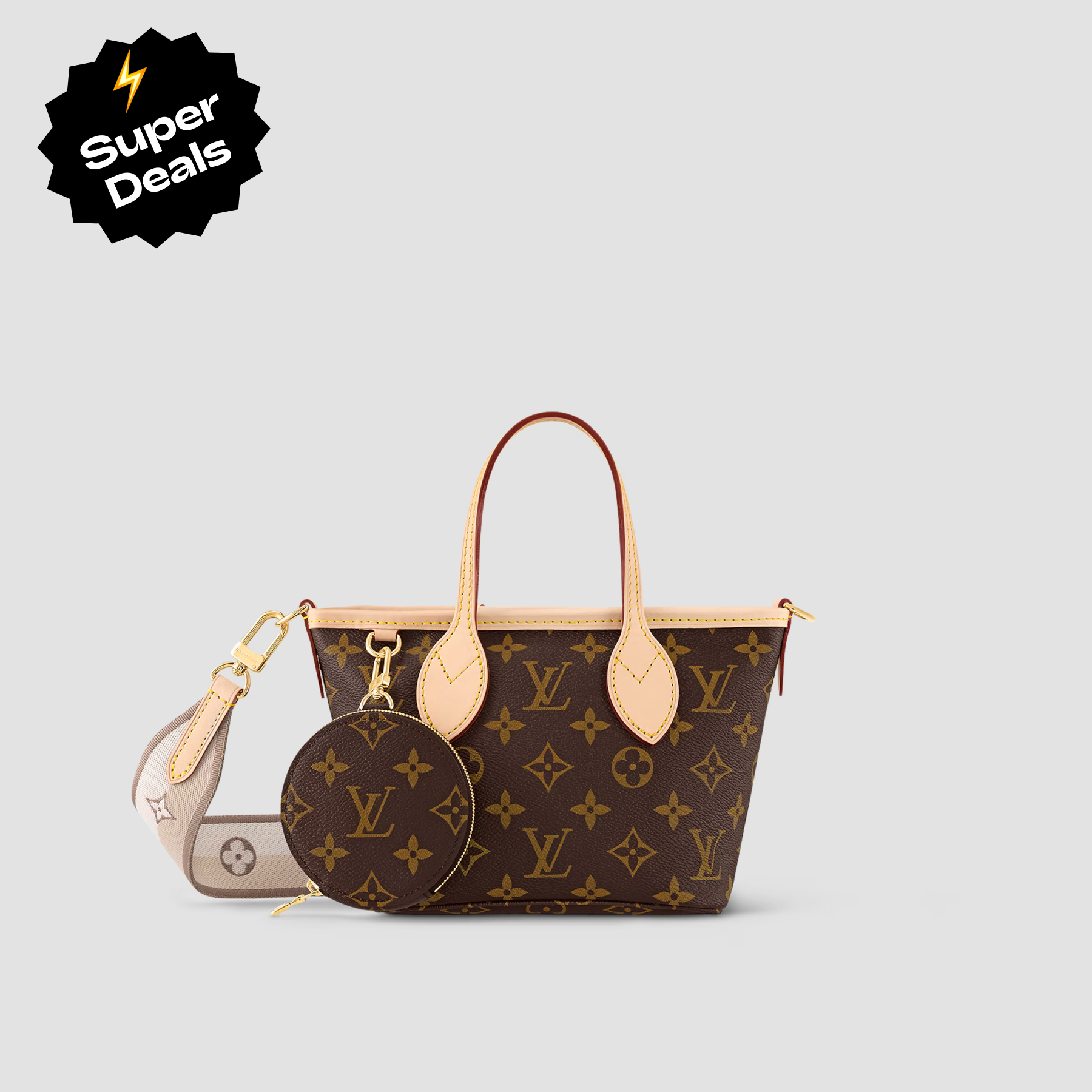 Designer Monogram Canvas Neverfull BB Beige - Bag - Gorchic - $110.99
