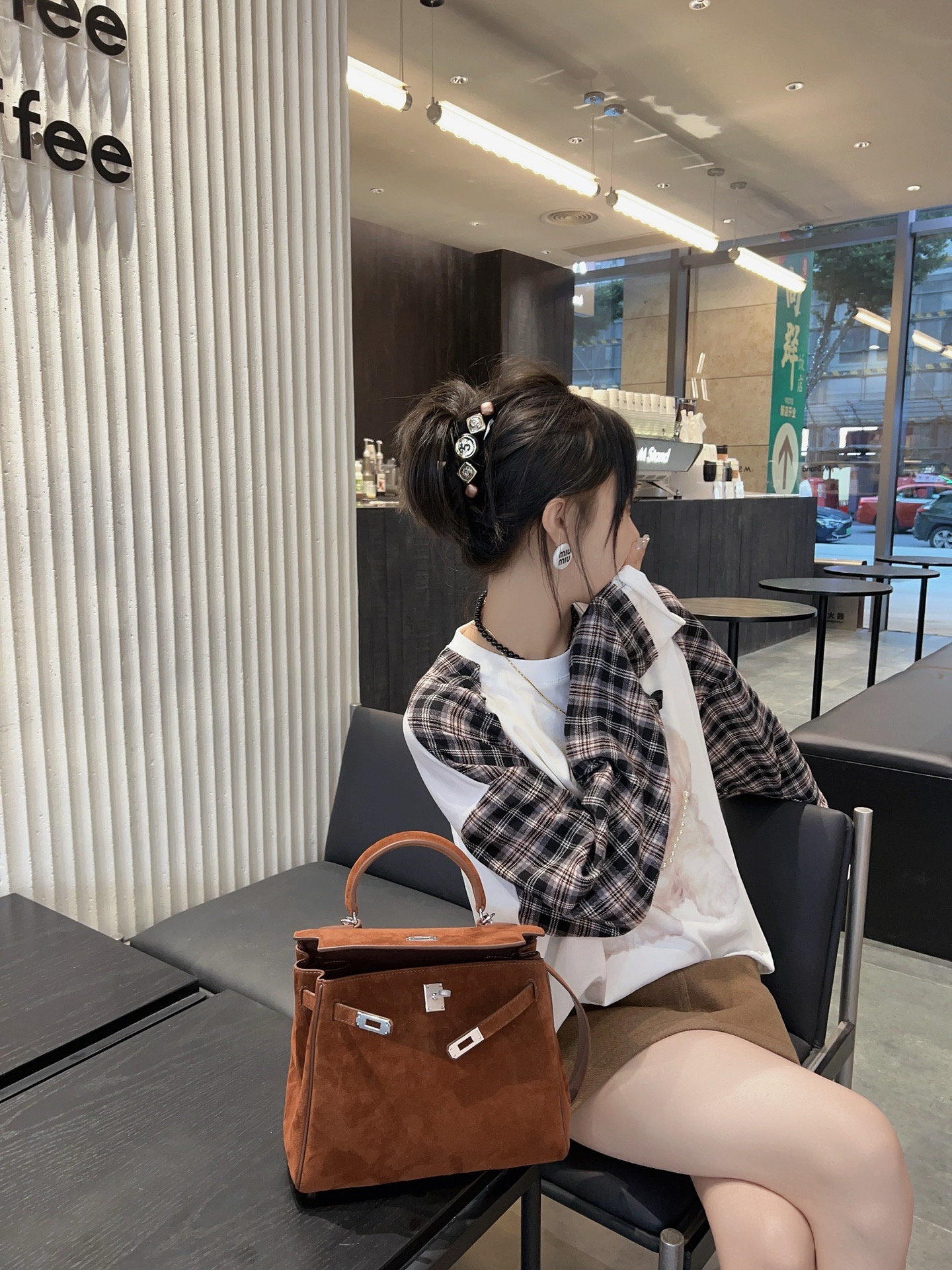 H-Inspired Kelly Haze Dark Brown Suede (On Key Chain) - Handbags - Gorchic - $230.99