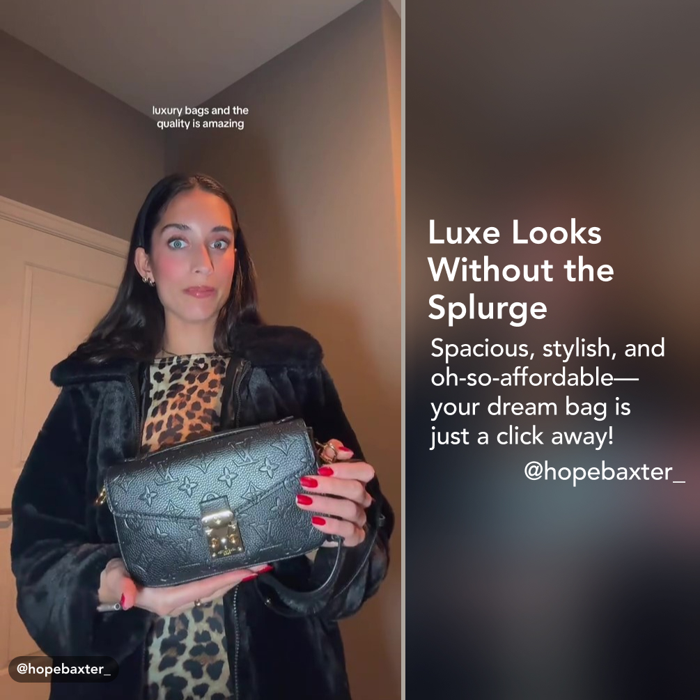 Designer Monogram Empreinte Monogram Leather Black Pochette Métis East West - Bag - Gorchic - $124.99