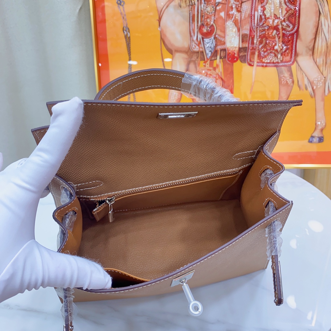 H-Inspired Kelly Haze Brown Silver Hardware - Bag - Gorchic - $156.99