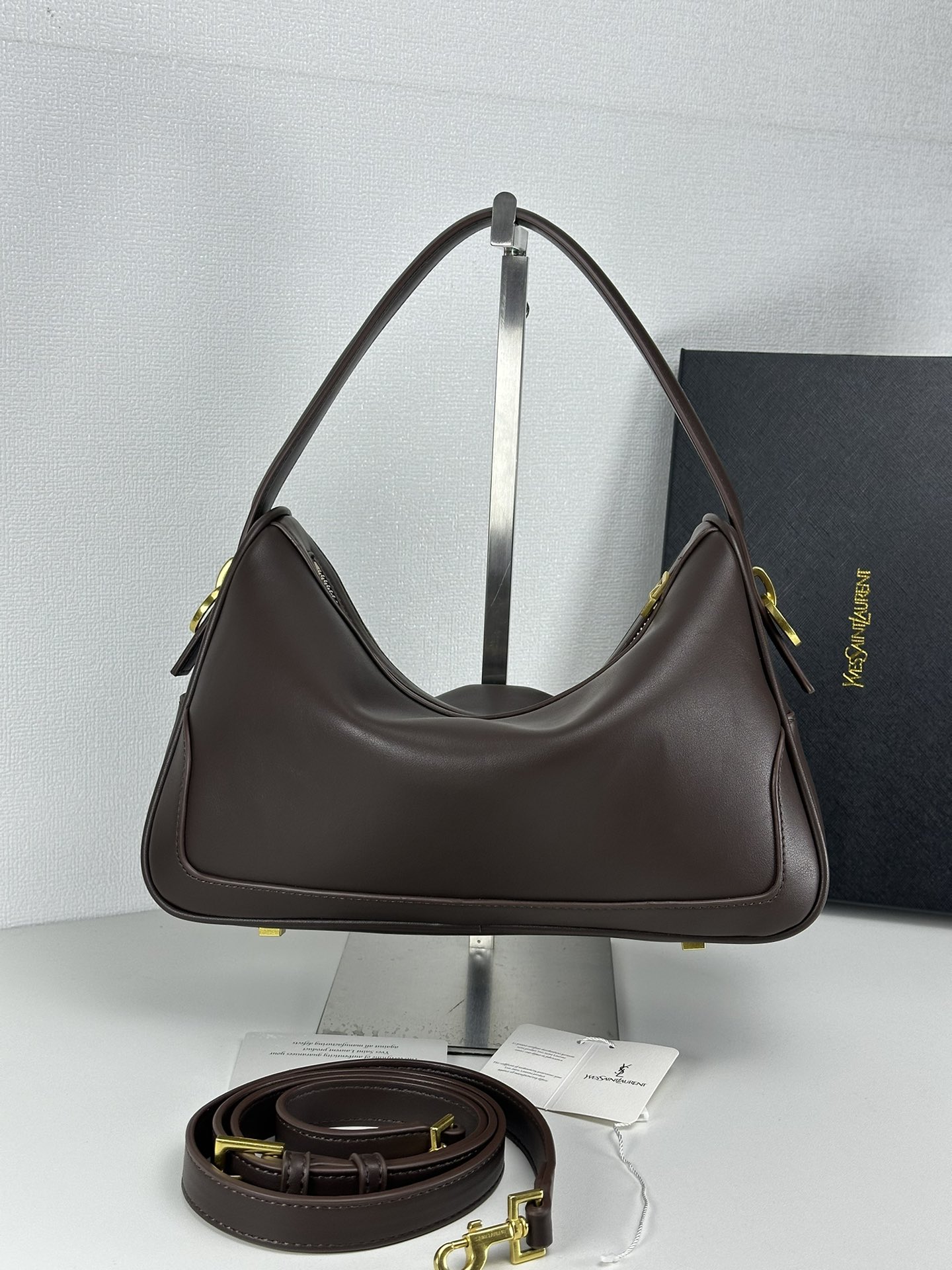Lady Designer Fashion Vintage Bowling Bag - Coffee Leather Bag - Gorchic - $135.99