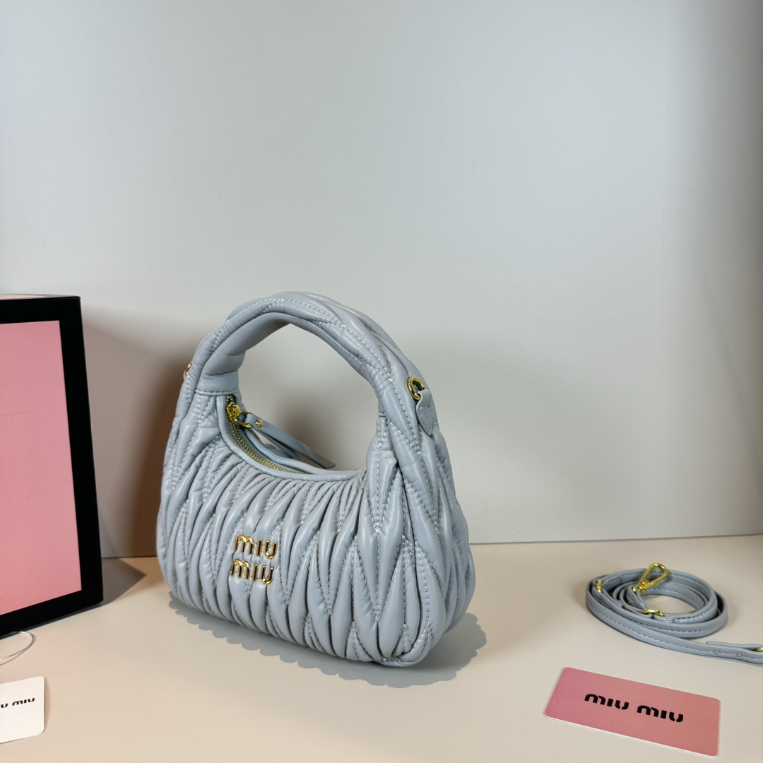 MU Wander matelassé nappa leather hobo bag handbag - Bag - Gorchic - $114.99