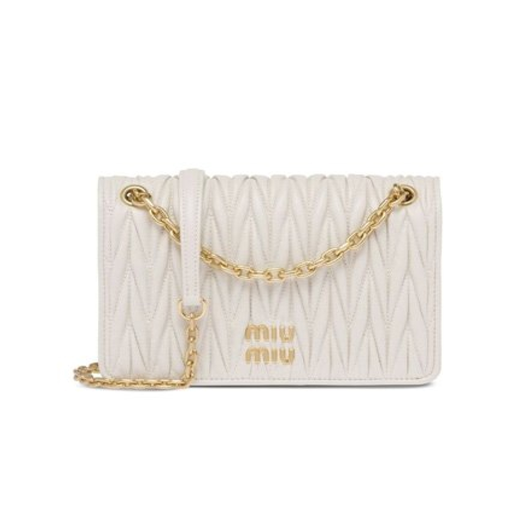 MU Matelassé nappa leather mini bag White - Bag - Gorchic - $117.99