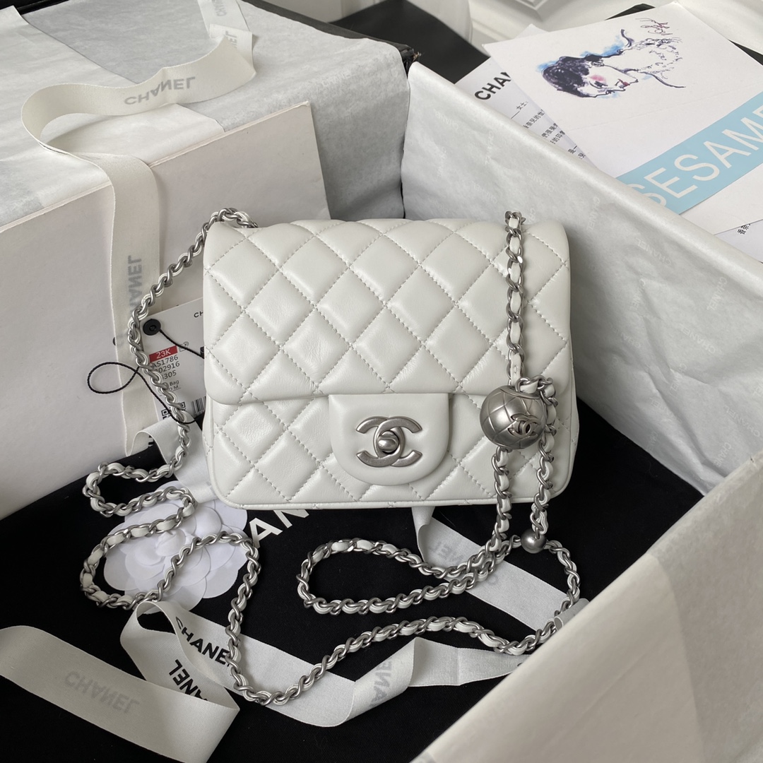 CC Inspired Classic Flag Bag Pearl Crush Mini Square - Bag - Gorchic - $121.99