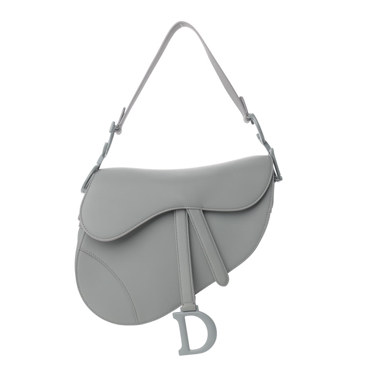 D Inspired SADDLE Bag Gray Ultramatte Calfskin M0446ILLO_M41G - Bag - Gorchic - $138.99