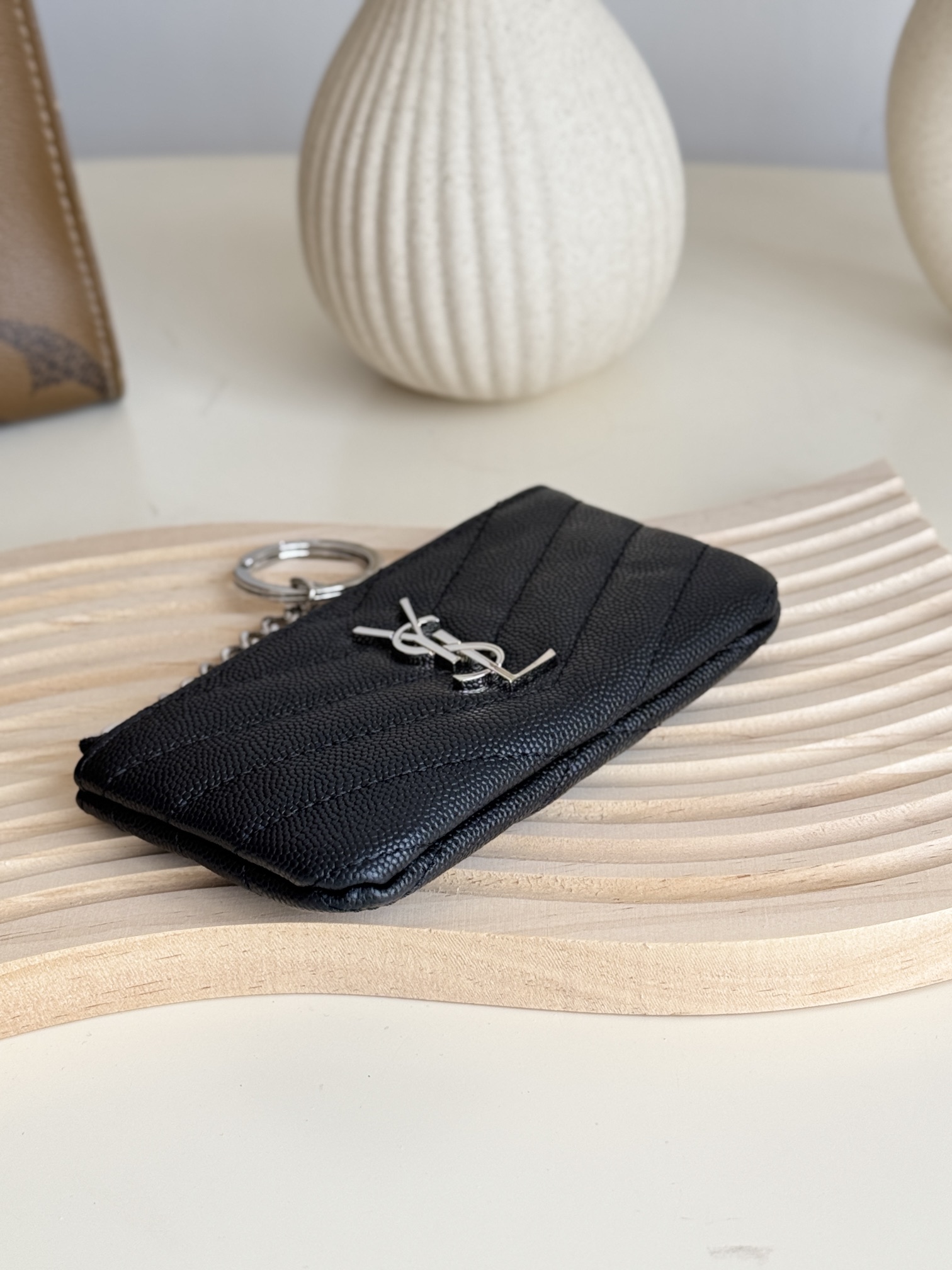Lady Designer Ball-Patterned Cowhide Wallet -Black Sliver Wallet - Gorchic - $55.99