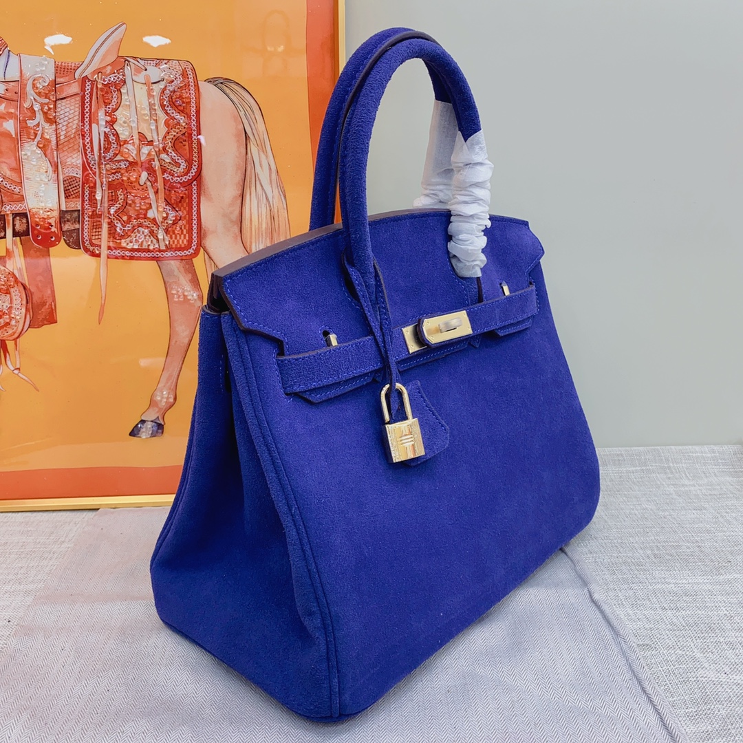 H-Inspired Birkin Bag Doblis Bag Golden Hardware-Dark Blue Bag - Gorchic - $205.99