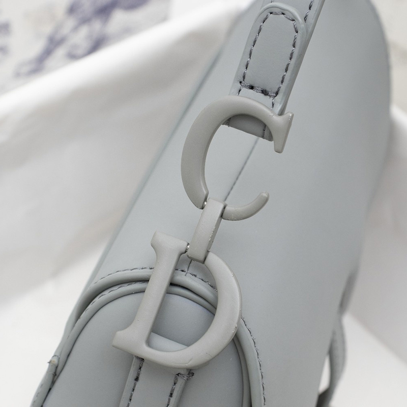 D Inspired SADDLE Bag Gray Ultramatte Calfskin M0446ILLO_M41G - Bag - Gorchic - $138.99