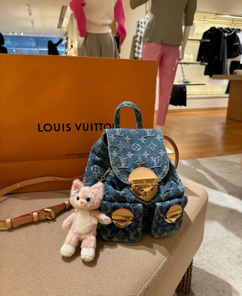 Designer Monogram Denim Backpacks - Bag - Gorchic - $146.99