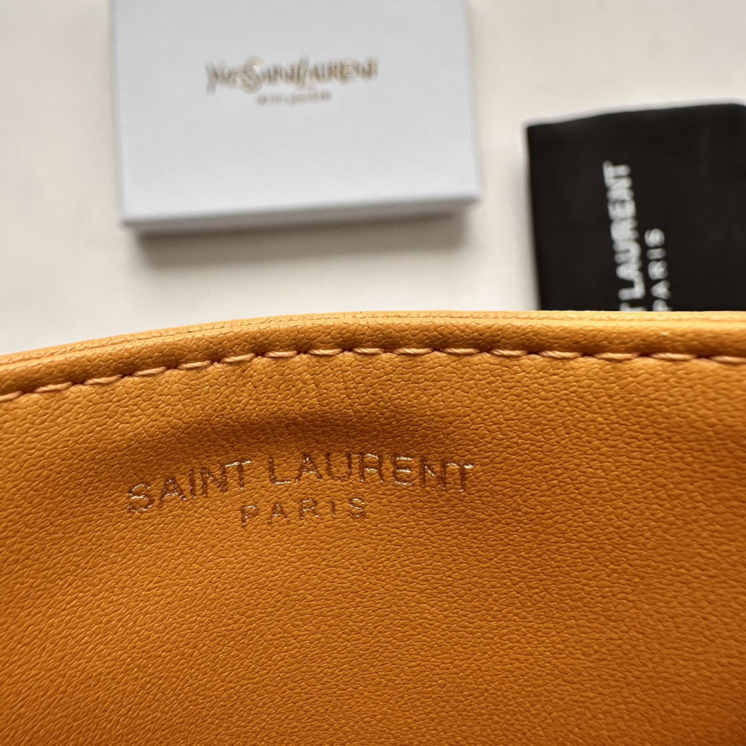Lady Designer CASSANDRE MATELASSÉ card case in lambskin -Yellow Wallet - Gorchic - $35.99