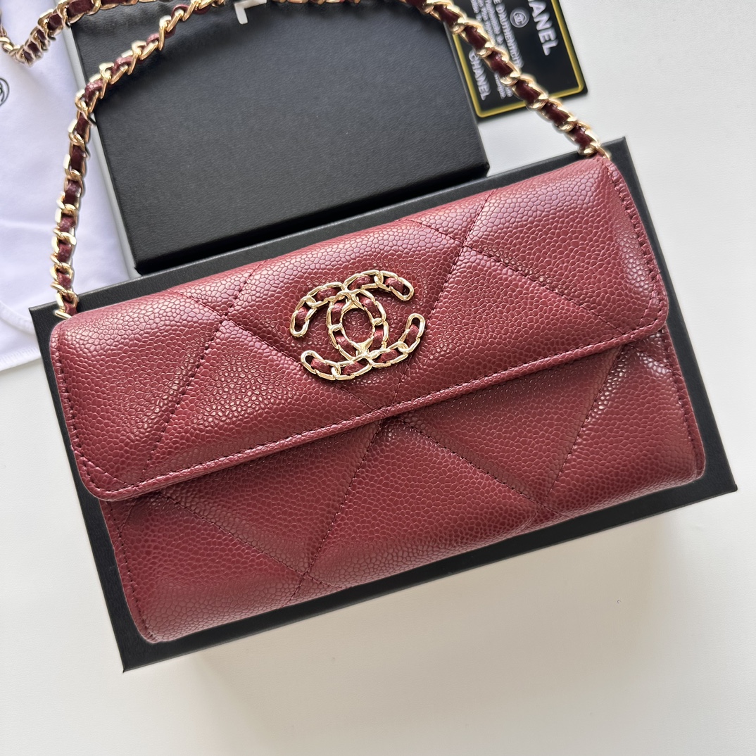 CC Inspired Chain Shoulder Crossbody Small Bag - Burgundy Bag - Gorchic - $109.99