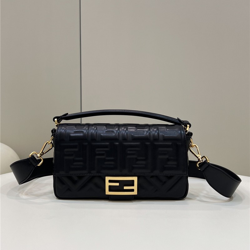 FD Embossed Baguette Bag - Gorchic - $138.99