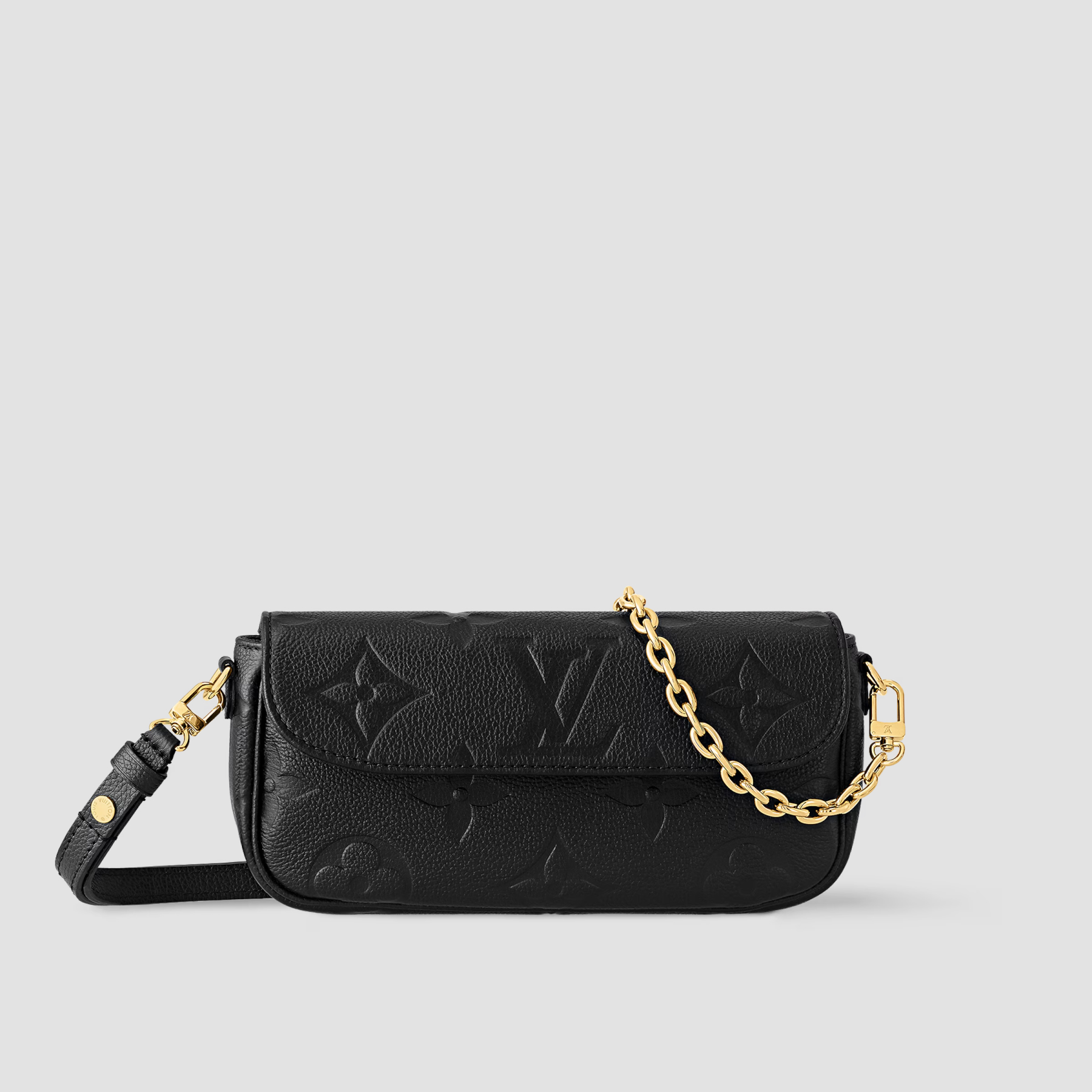 Designer Monogram Empreinte Monogram Leather Black Wallet On Chain Ivy - Bag - Gorchic - $118.99