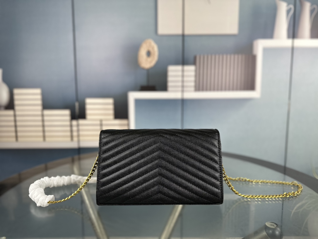 Lady Designer Fashion Cassandre Envelope- Black - Gold Metal - Gorchic - $119.99