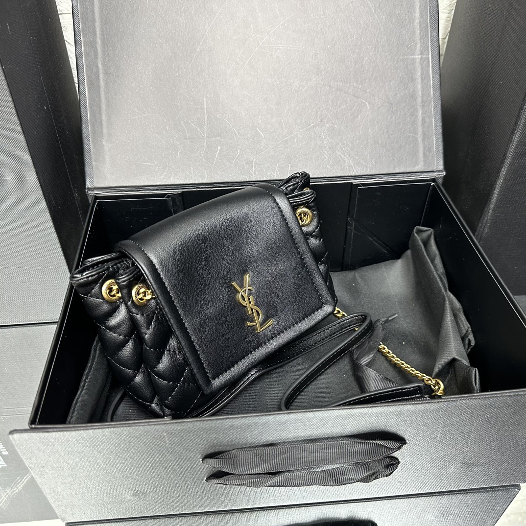 Lady Designer Calfskin Quilted Monogram Mini Nolita Black Soft - Bag - Gorchic - $122.99