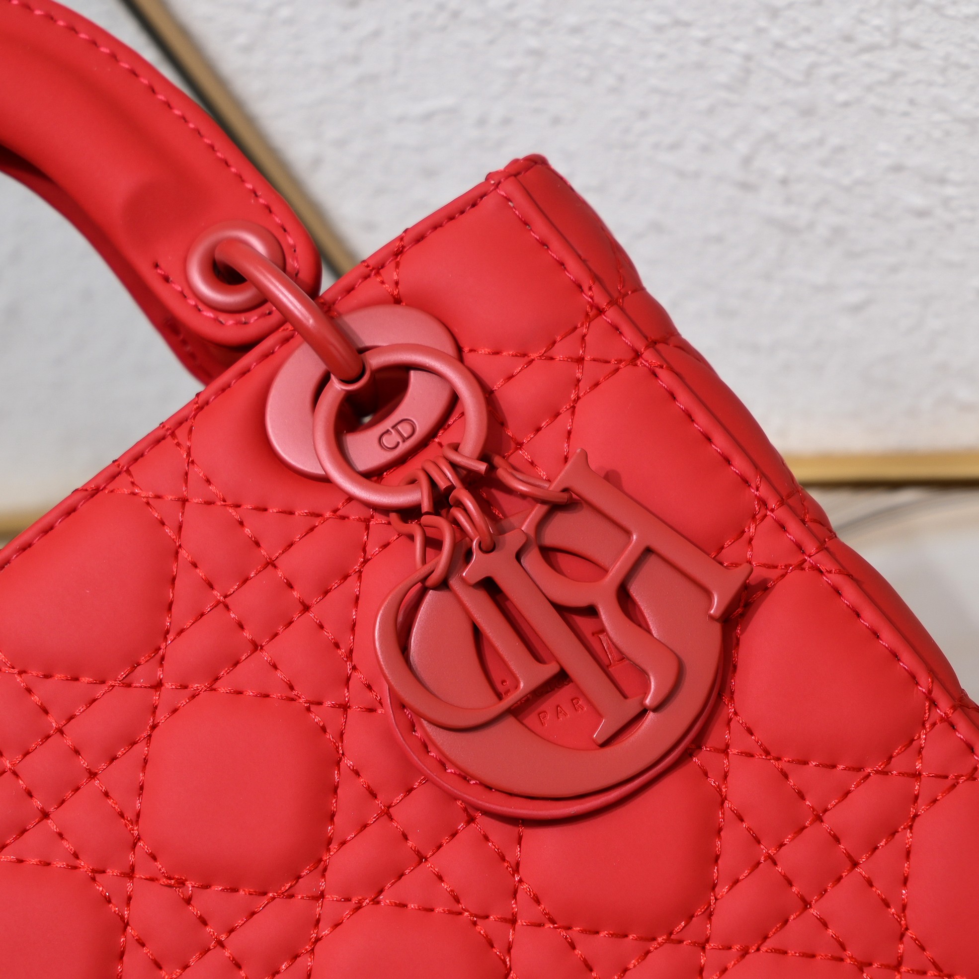 D Inspired Small Lady D Inspired Bag Red Ultramatte Calfskin - Bag - Gorchic - $144.99