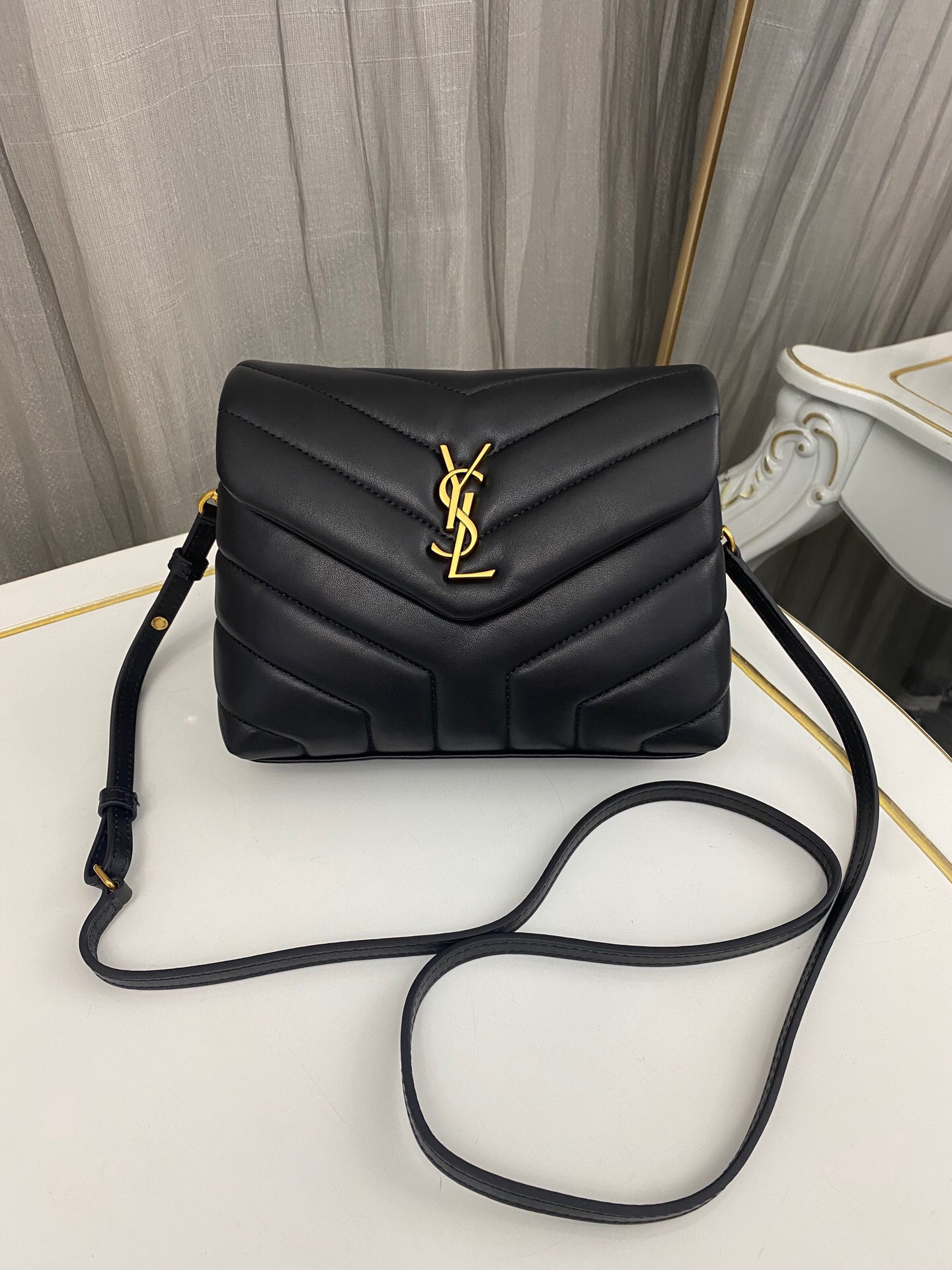 Lady Designer Loulou Toy quilted leather shoulder bag black - Bag - Gorchic - $114.99