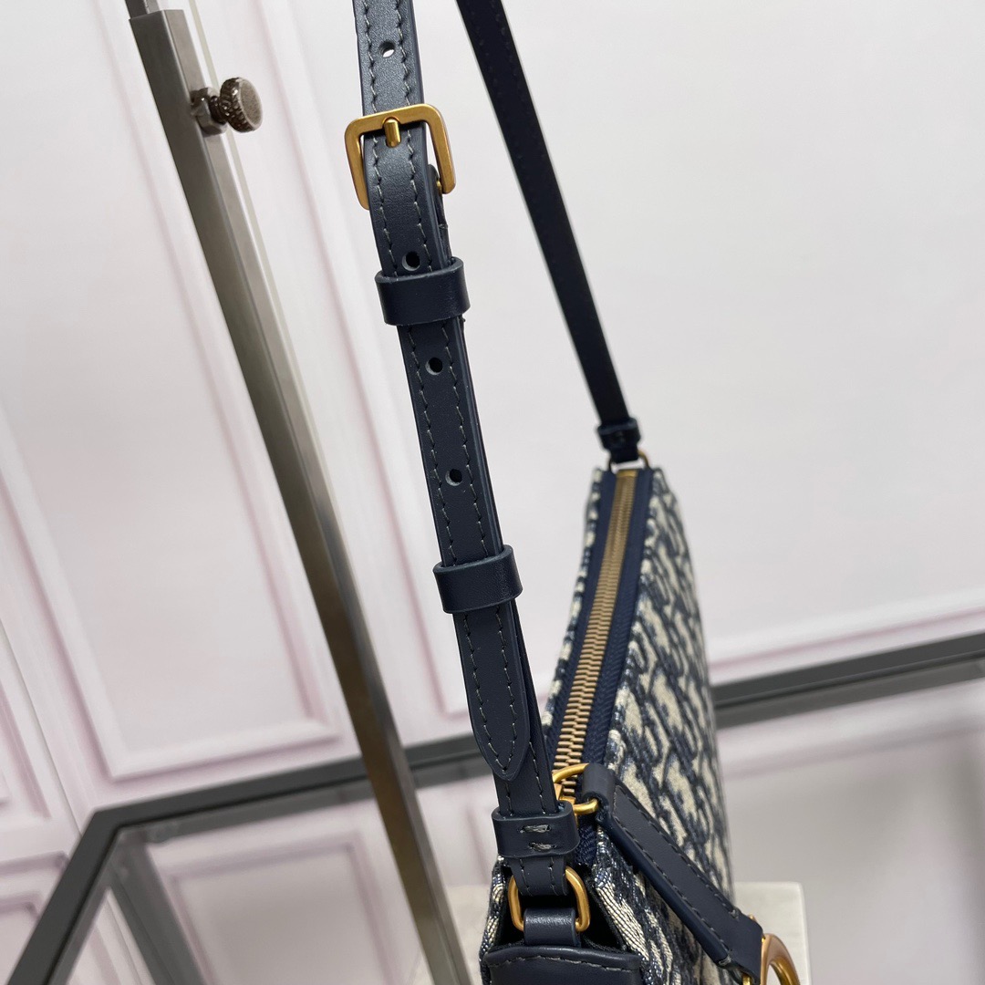 D Inspired Saddle Rodeo Pouch  Blue D Inspired Oblique Jacquard - Bag - Gorchic - $148.99