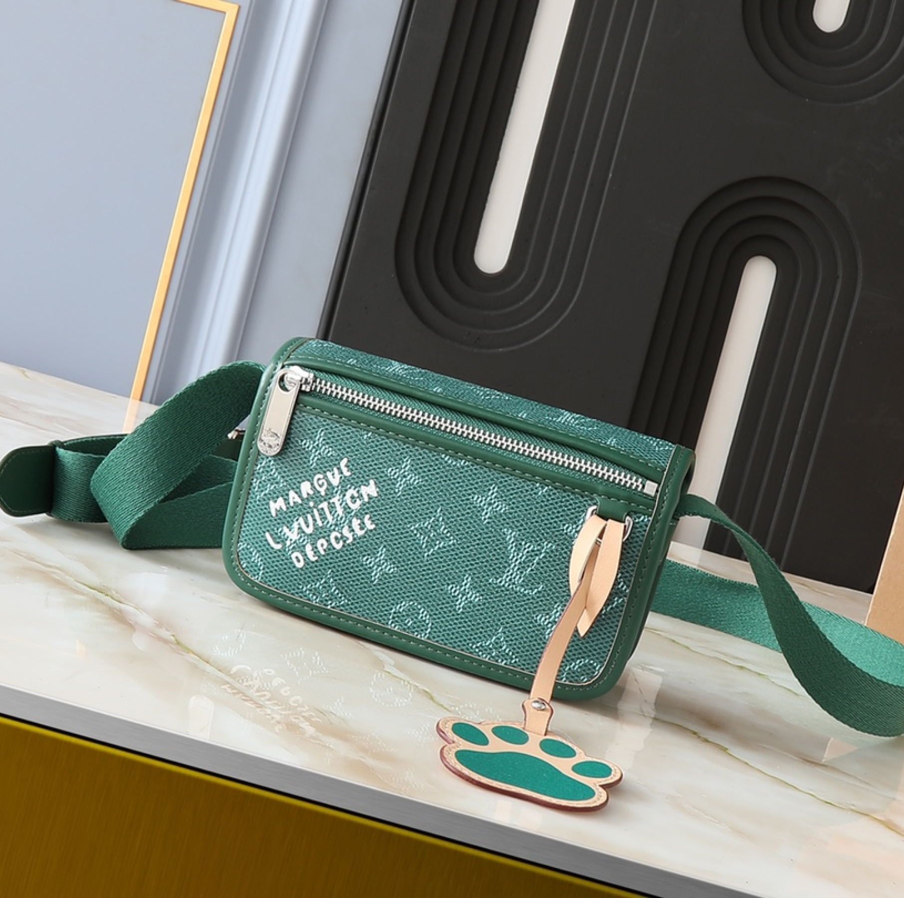 Designer Monogram Bosphore Green Mini Handbag - Gorchic - $123.99