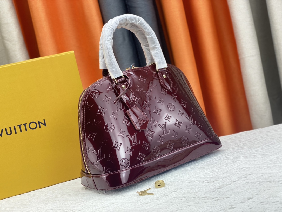 Designer Monogram Vernis Alma PM Bag - Gorchic - $132.99