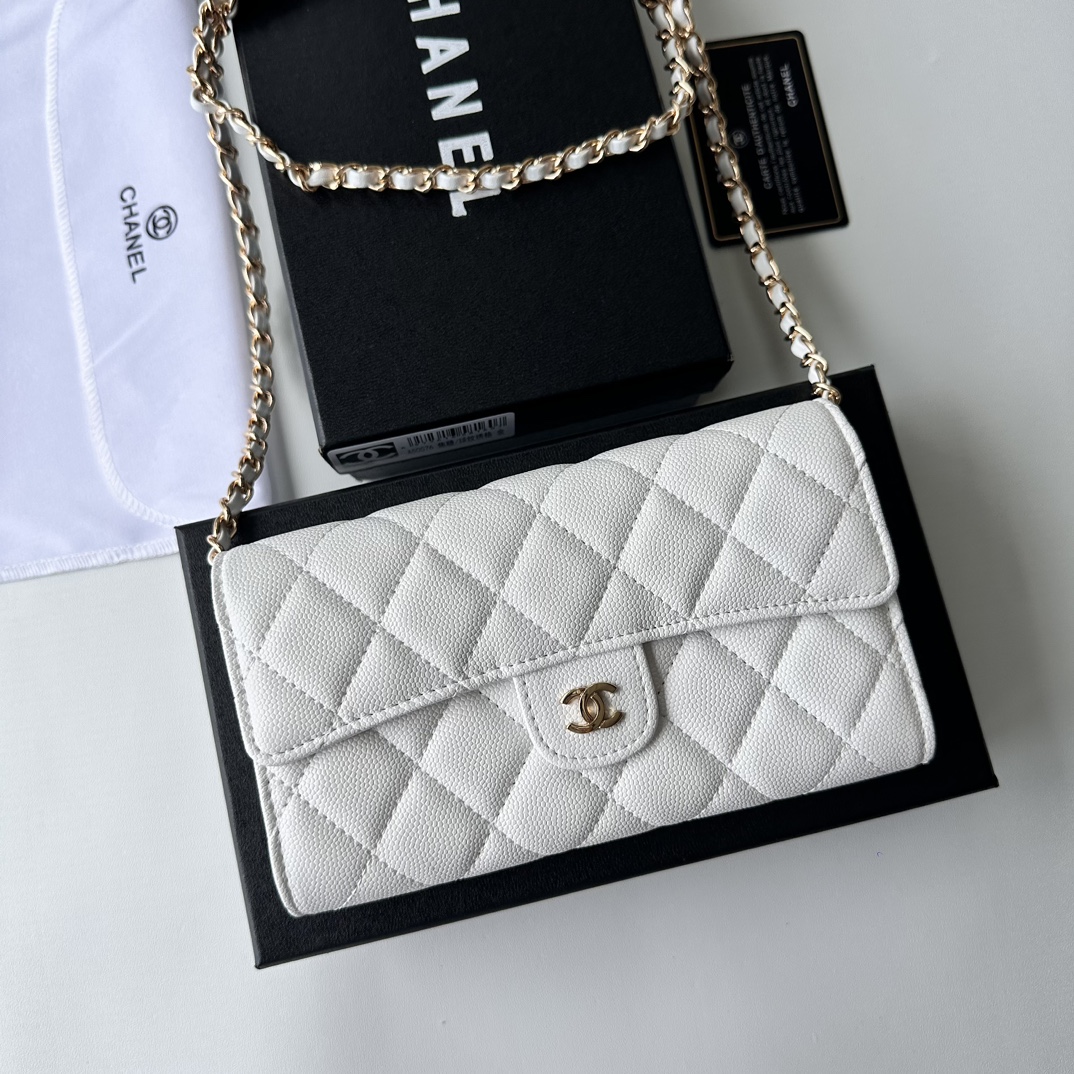 CC Inspired 23 Wallet on Chain- White Bag - Gorchic - $98.99