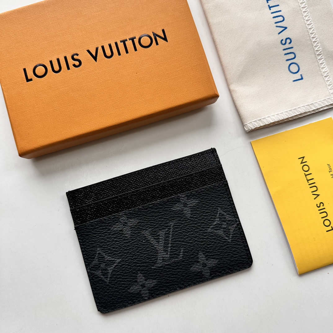 Designer Monogram Double Card Holder Black Monogram Wallet ﻿ - Gorchic - $35.99