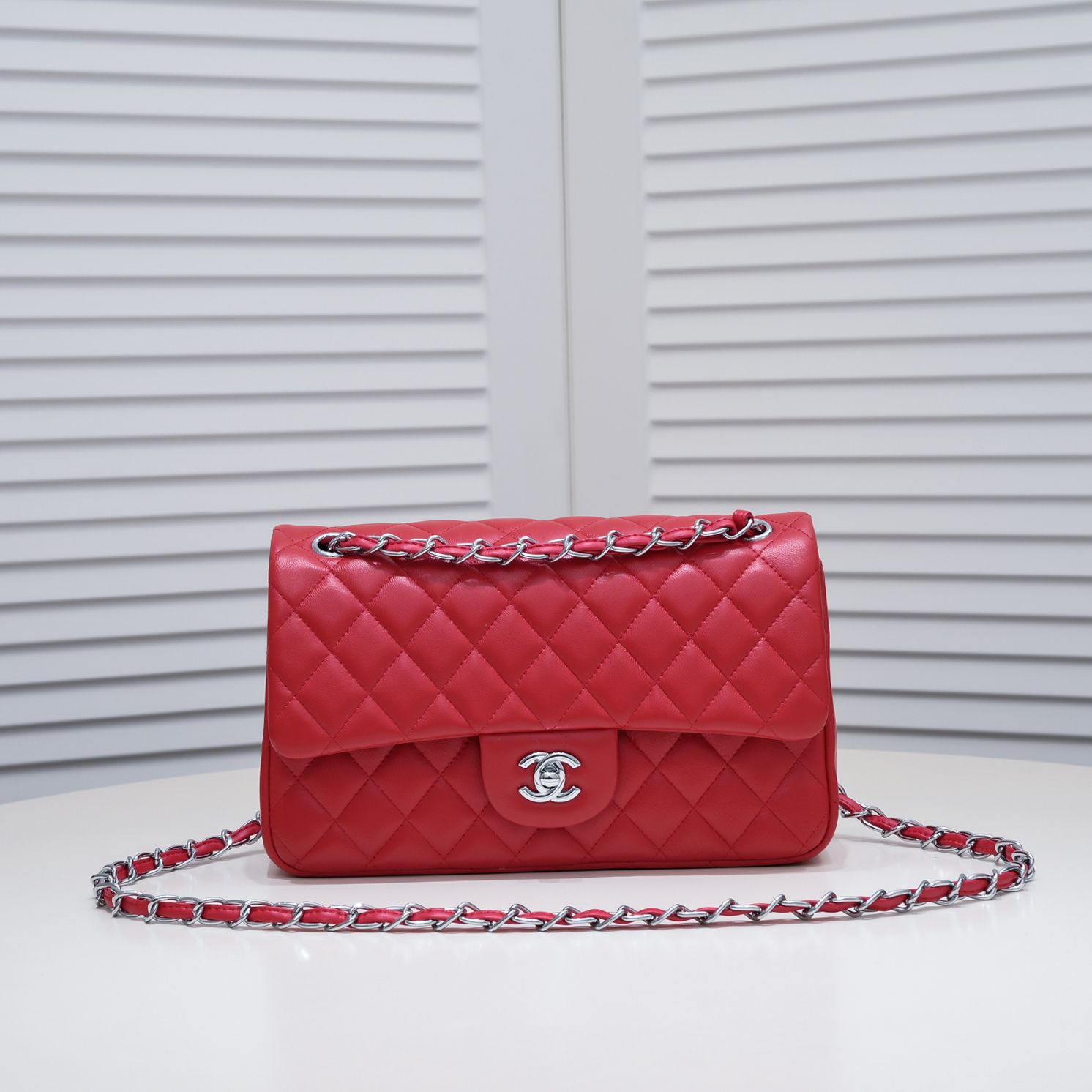 CC Inspired Classic Double Flap Bag Red Sier Hardware - Bag - Gorchic - $122.99