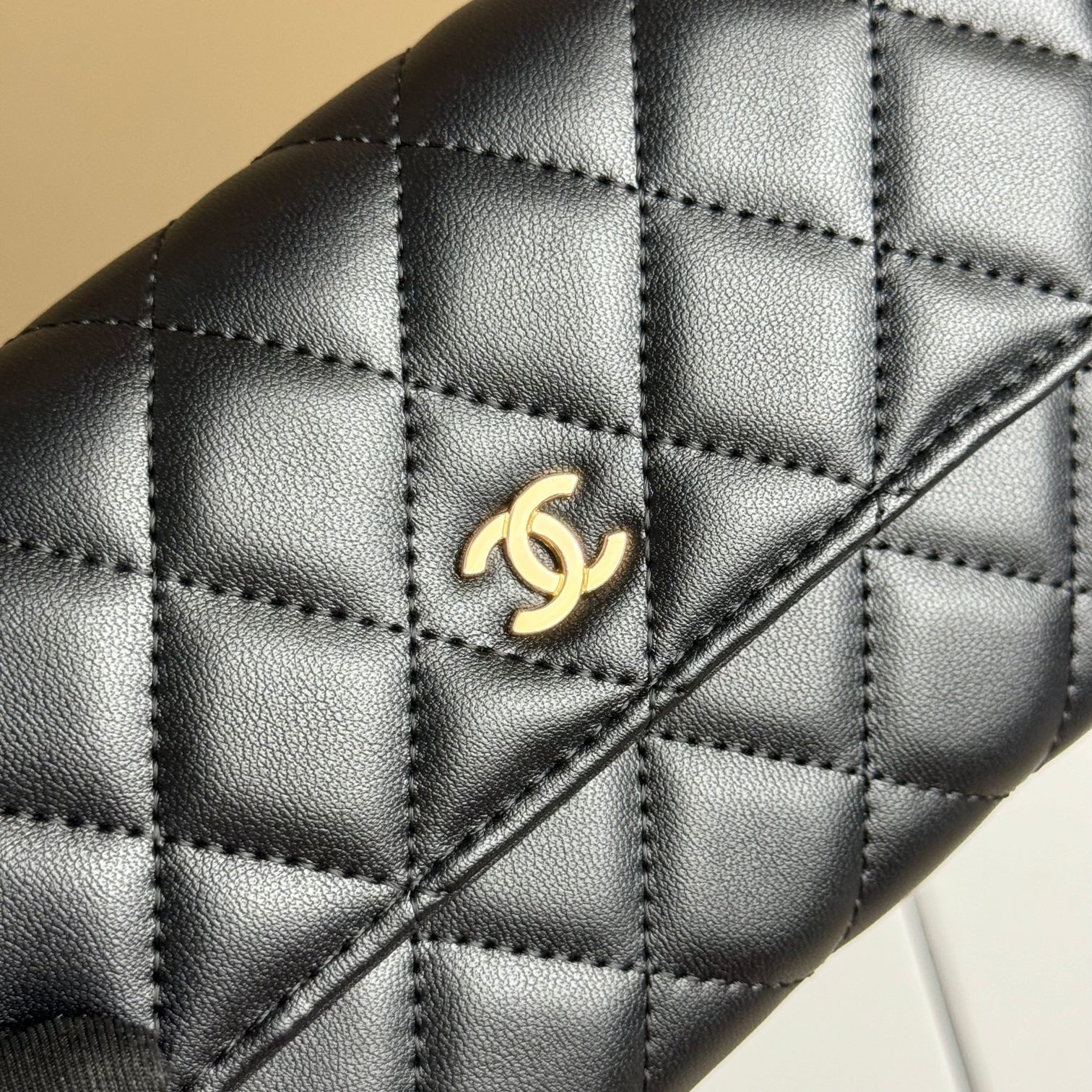 CC Inspired Counterfeit Caviar Leather Wallet-Black Gold Wallet - Gorchic - $59.99