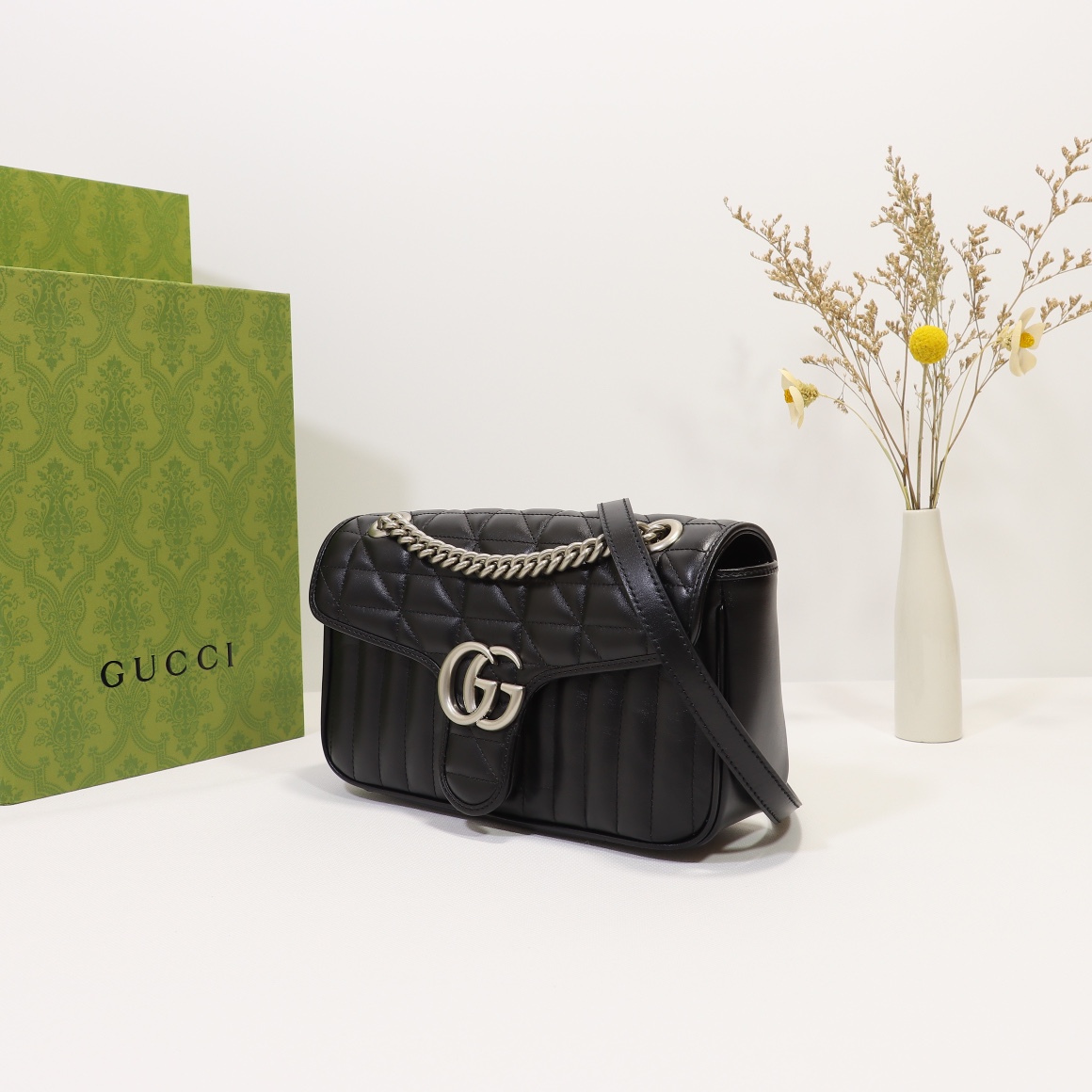 Double-G GG Marmont Small Shoulder Bag Black - Bag - Gorchic - $101.99