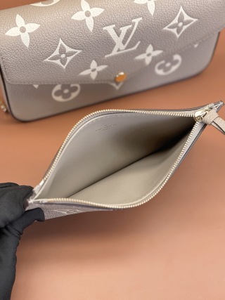 Designer Monogram POCHETTE FÉLICIE Chain Bag - Grey Bag - Gorchic - $82.99