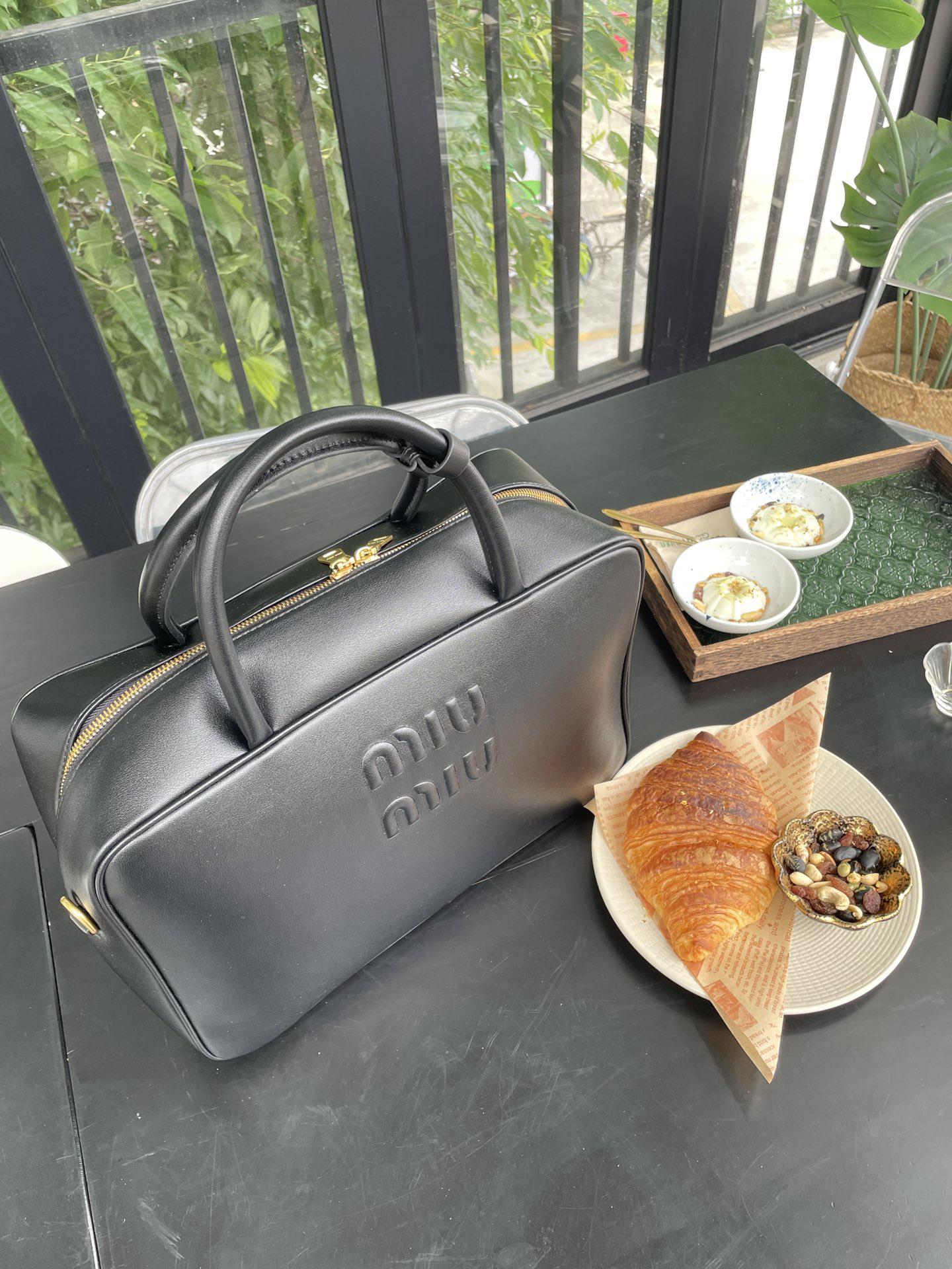 Residenza MU Leather Top-Handle Bag- Black - Bag - Gorchic - $158.99