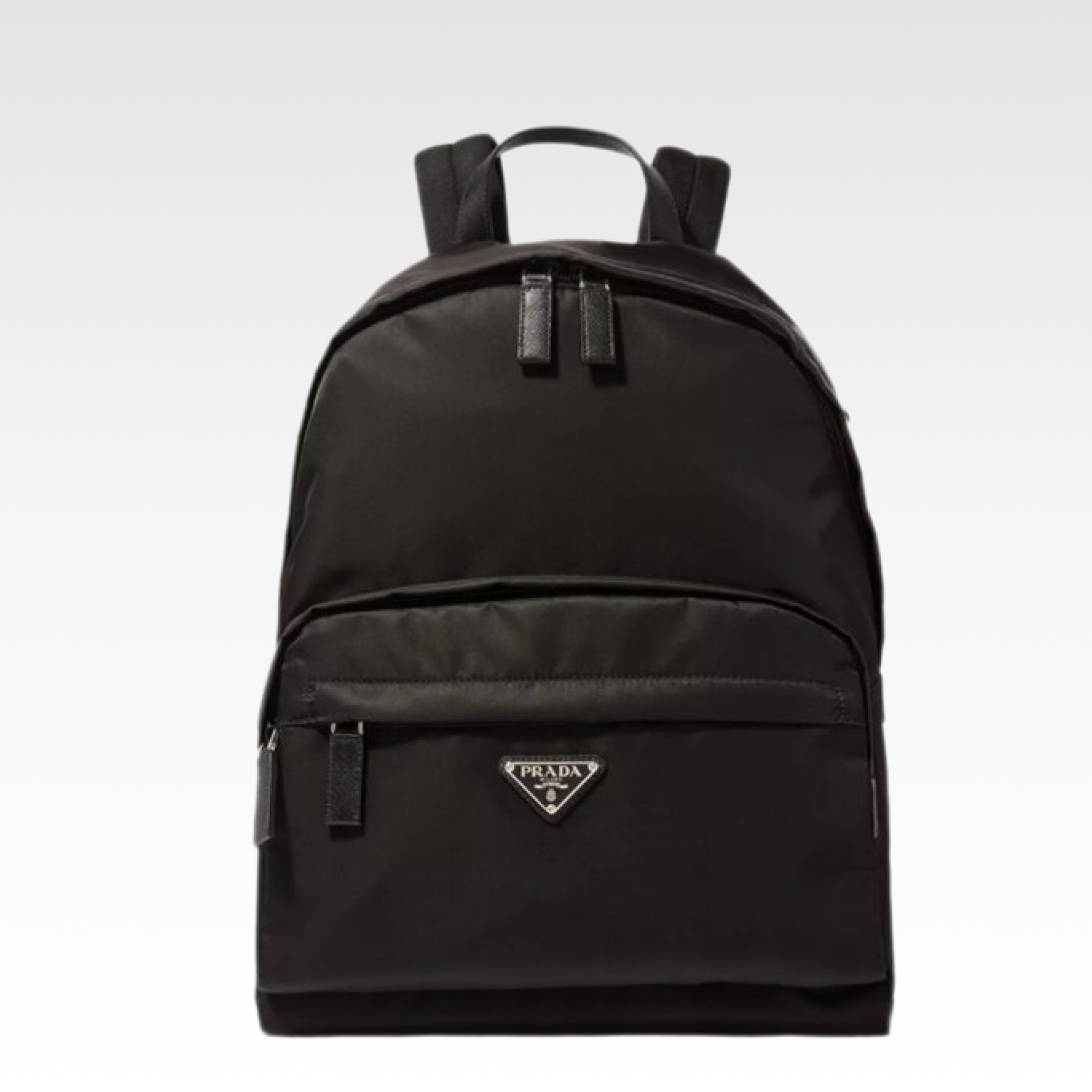 Saffiano texture Tessuto Saffiano Backpack Black Schoolbag - Gorchic - $132.99