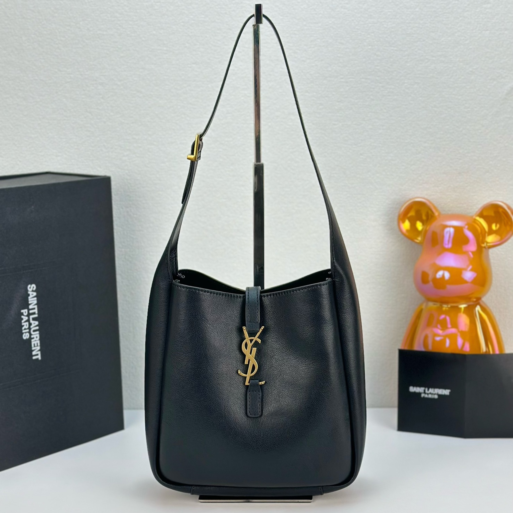 Lady Designer LE 5 À 7 small bag in soft python Black - Bag - Gorchic - $165.99