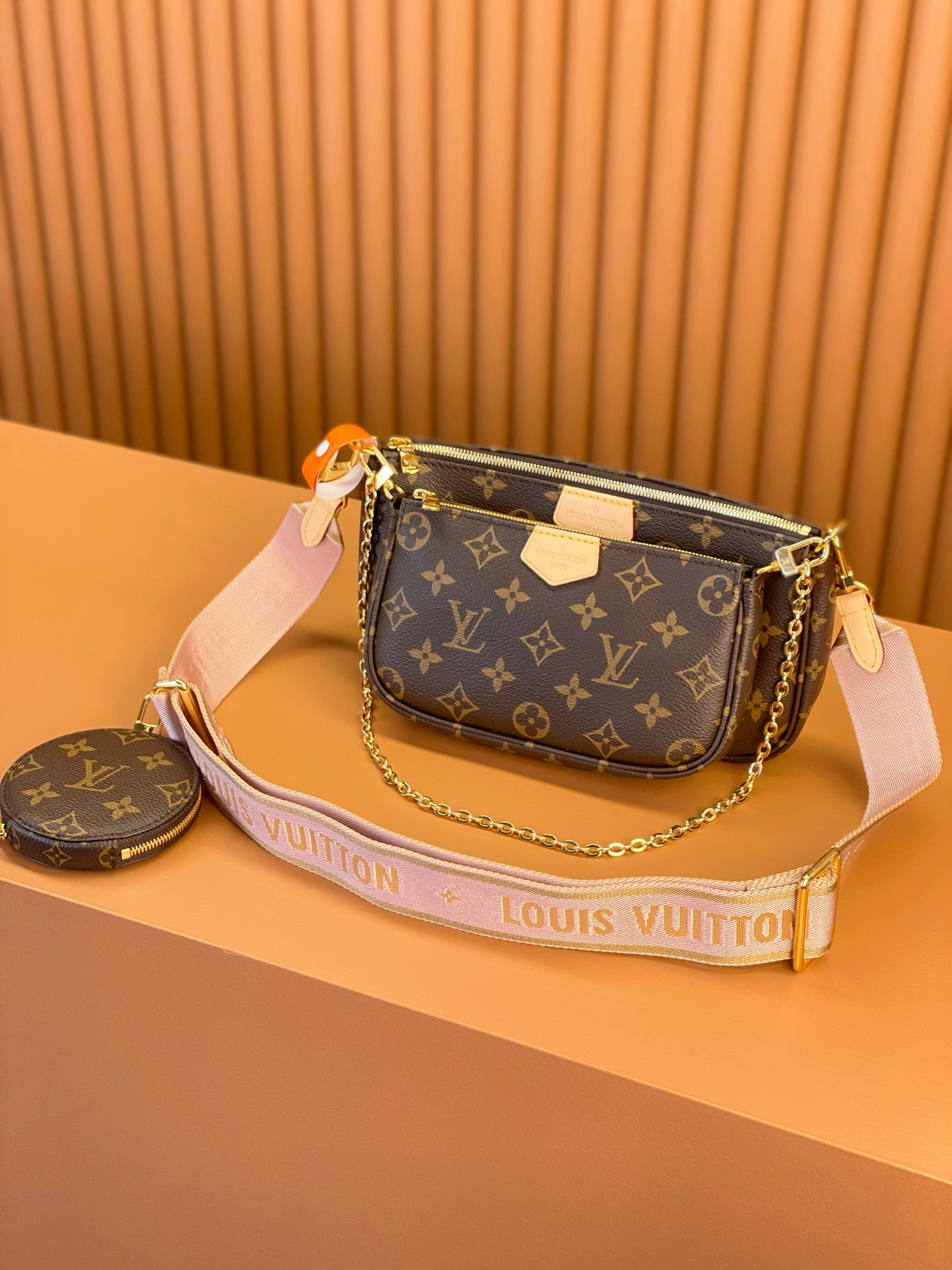 [TOP] Designer Bag Multi Pochette Accessoires Pink Strap Bag - Gorchic - $187.99