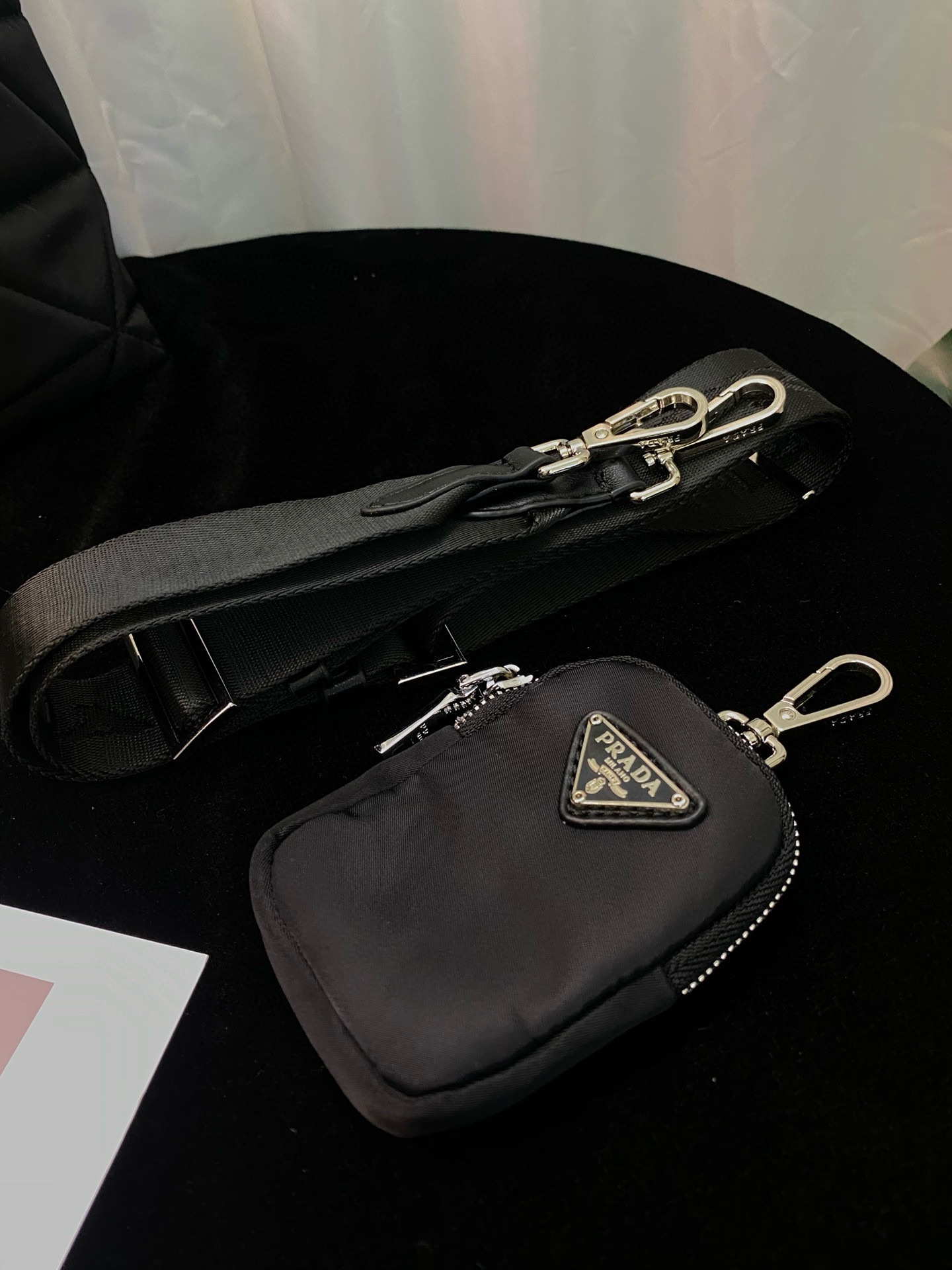 Saffiano texture Nylon Fabric Black Bag - Gorchic - $123.99