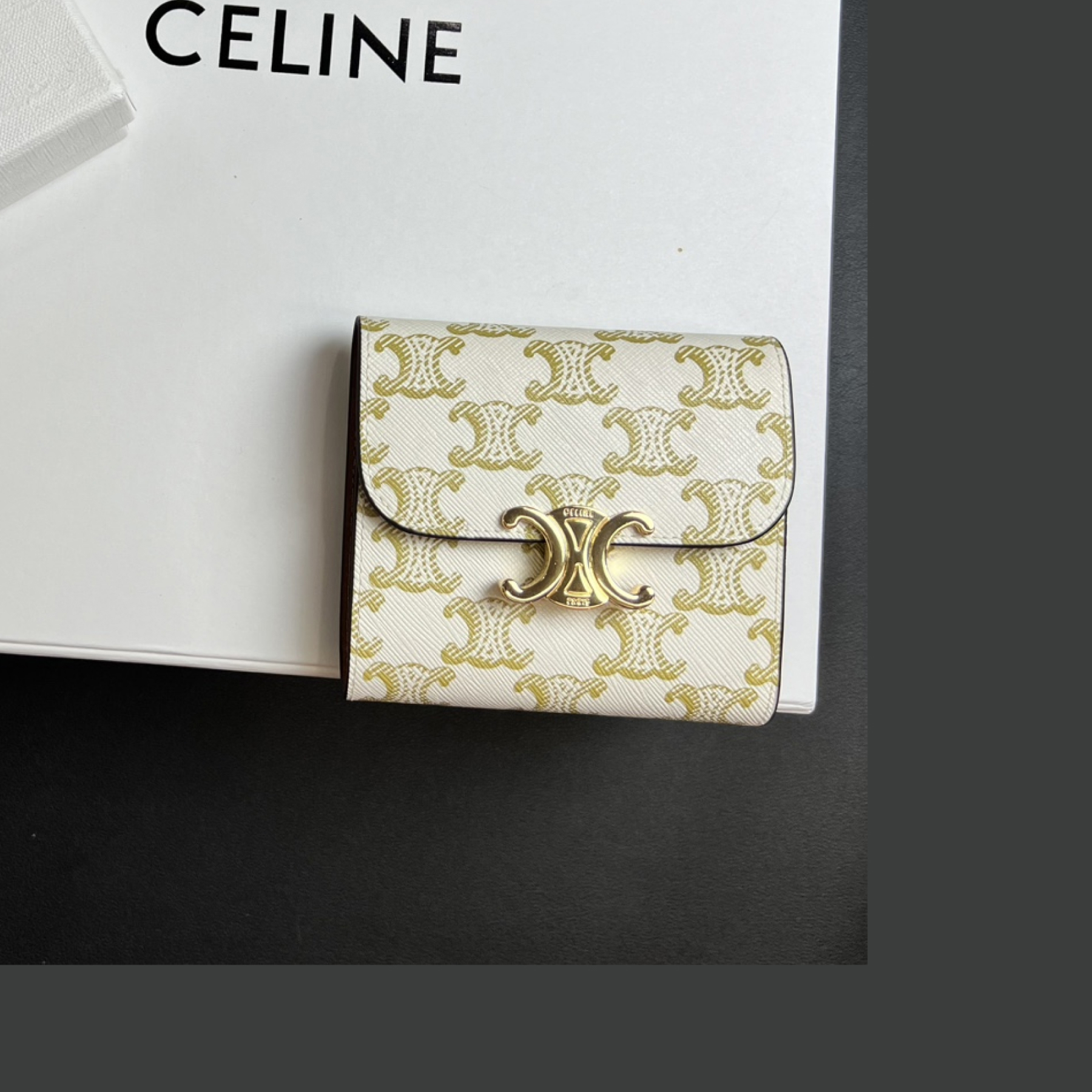 CL Arcadia Tri-Fold Black Leather Wallet- White Old Fashioned Wallet - Gorchic - $55.99