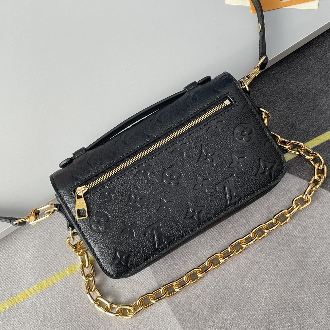 Designer Monogram Empreinte Monogram Leather Black Pochette Métis East West - Bag - Gorchic - $124.99