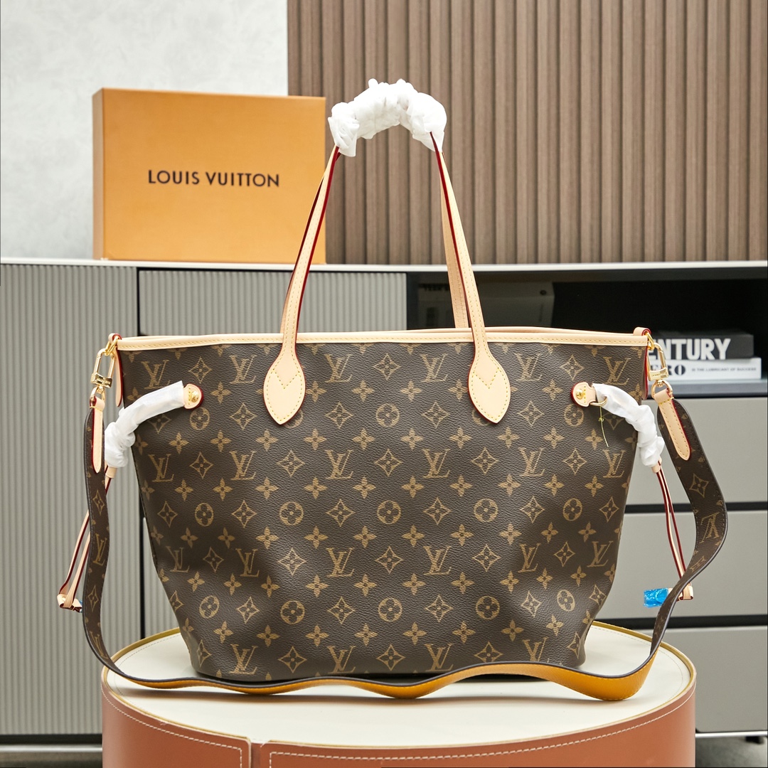 Designer Monogram Neverfull Bandoulière Inside Out MM Size Jaune Safran Bag - Gorchic - $139.99